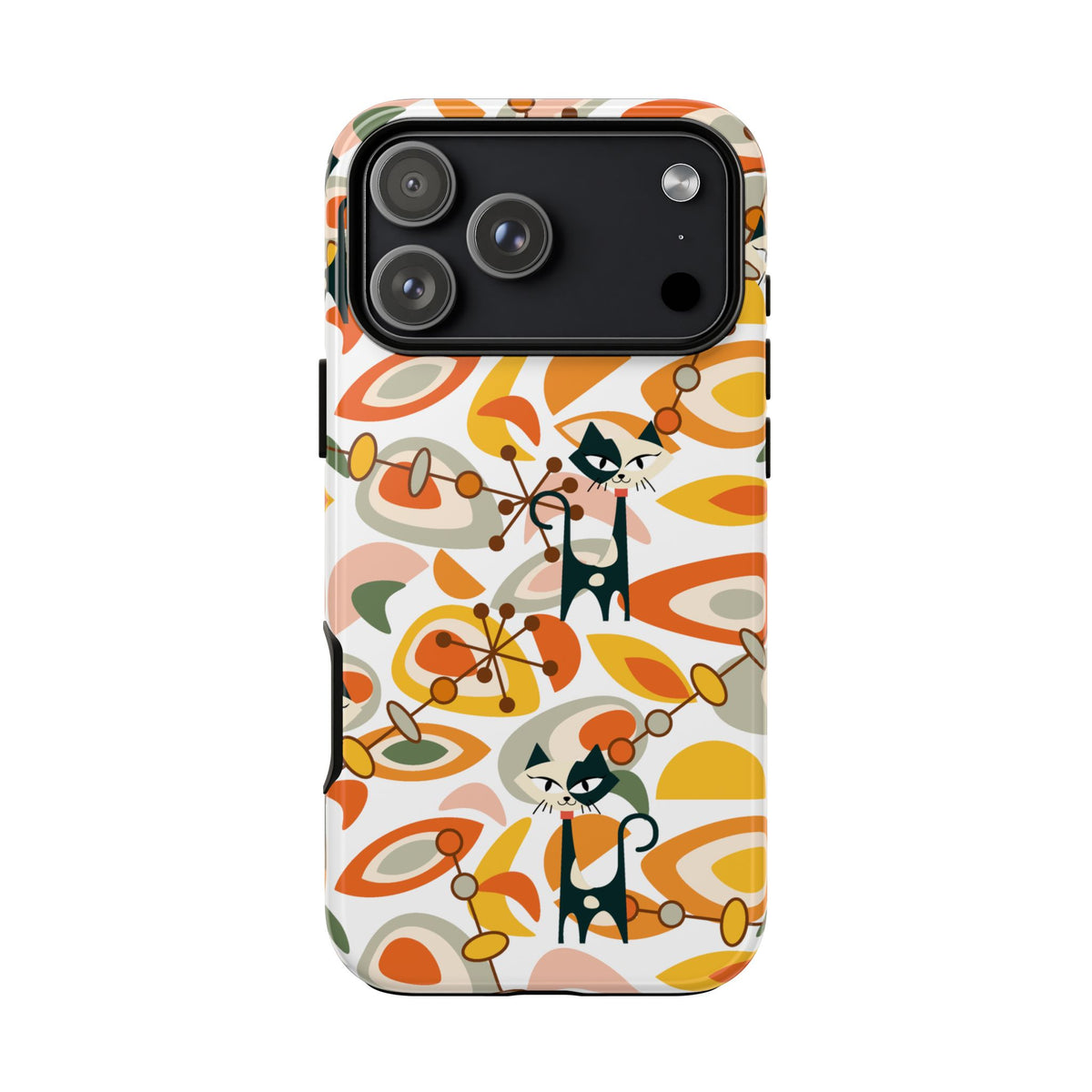 Atomic Cat Mid Mod Orange, Yellow, Groovy Cat Smart Phone Tough Cases