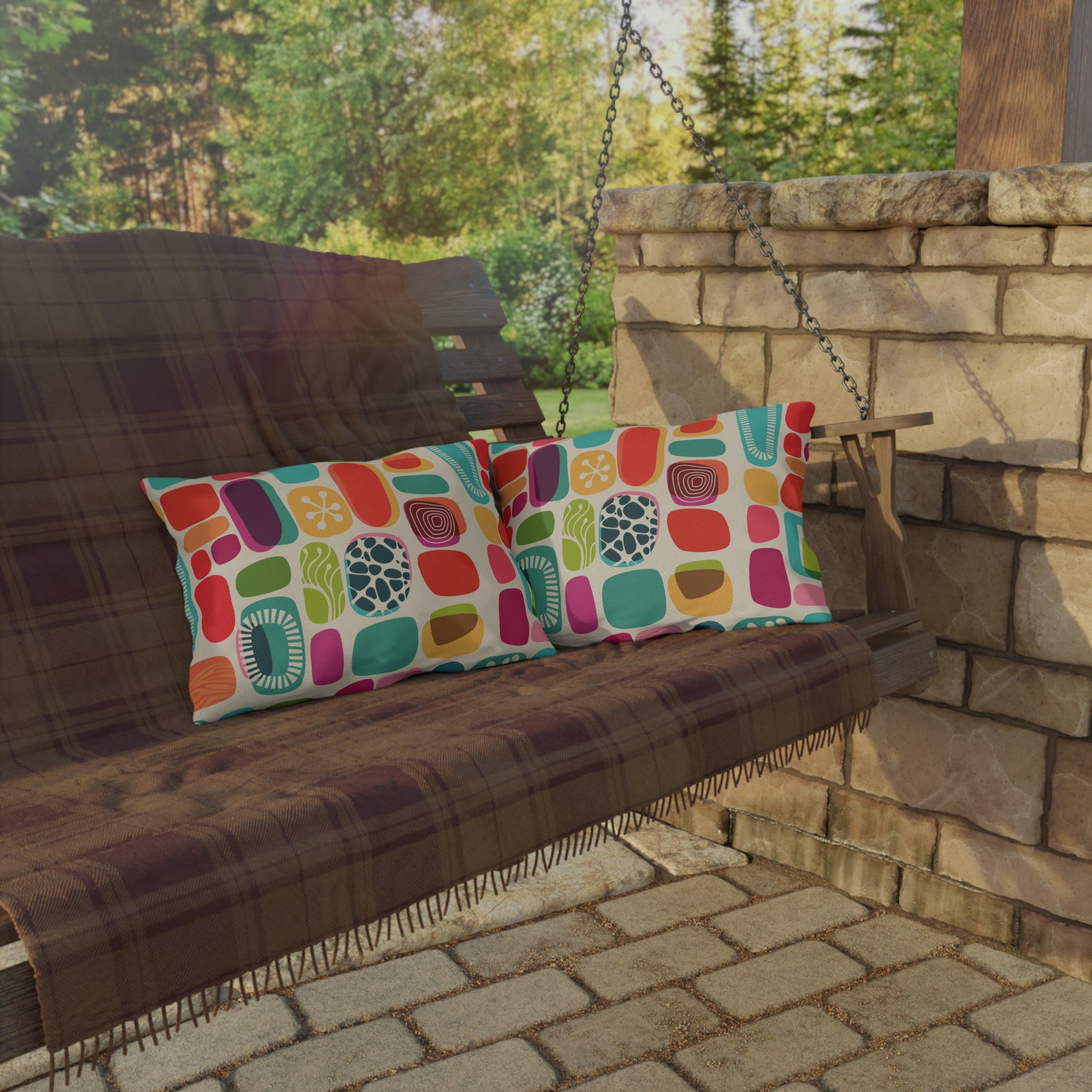 Mid Century Modern Amoeba Designed, Outdoor Garden Pillows - Mid Century Modern Gal