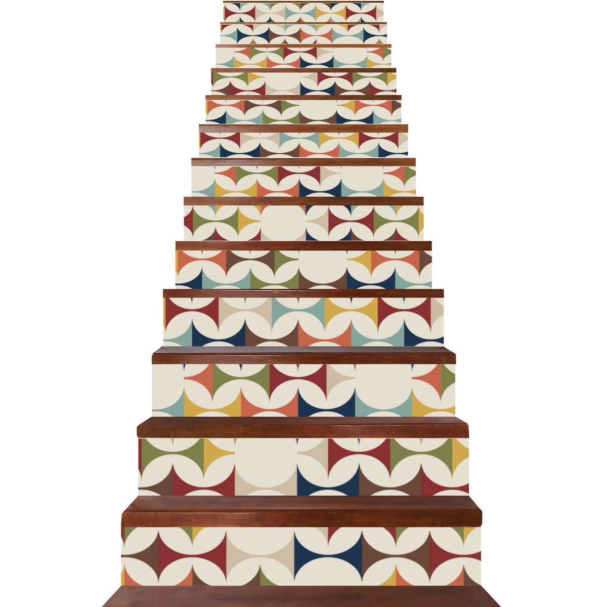 Mid Century Modern Scandinavian Designed Removeable Stair Riser Peel And Stick - Mid Century Modern Gal