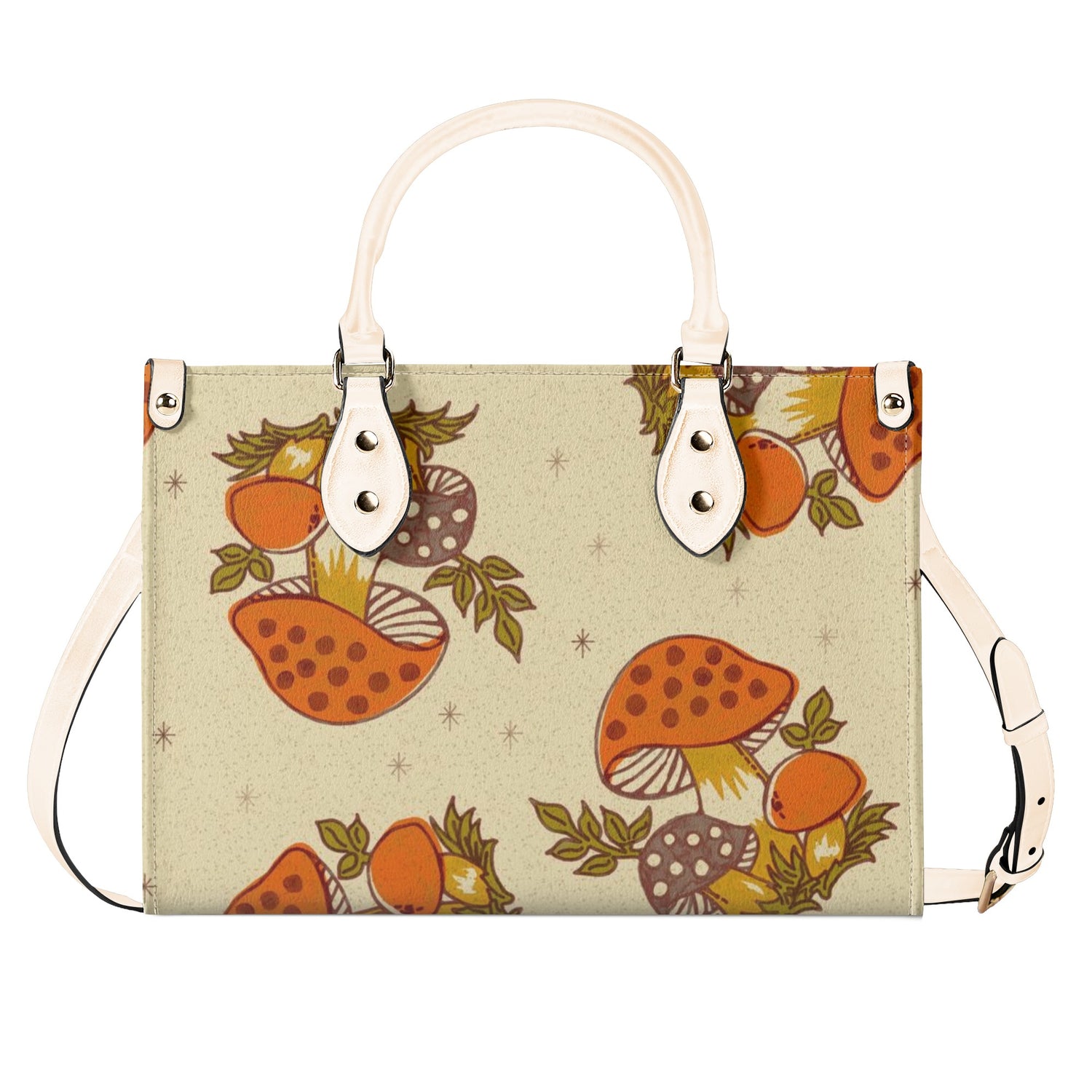 Vintage 70s Merry Mushroom Handbag, Groovy Cottagecore, Retro Hipster Bag - Mid Century Modern Gal