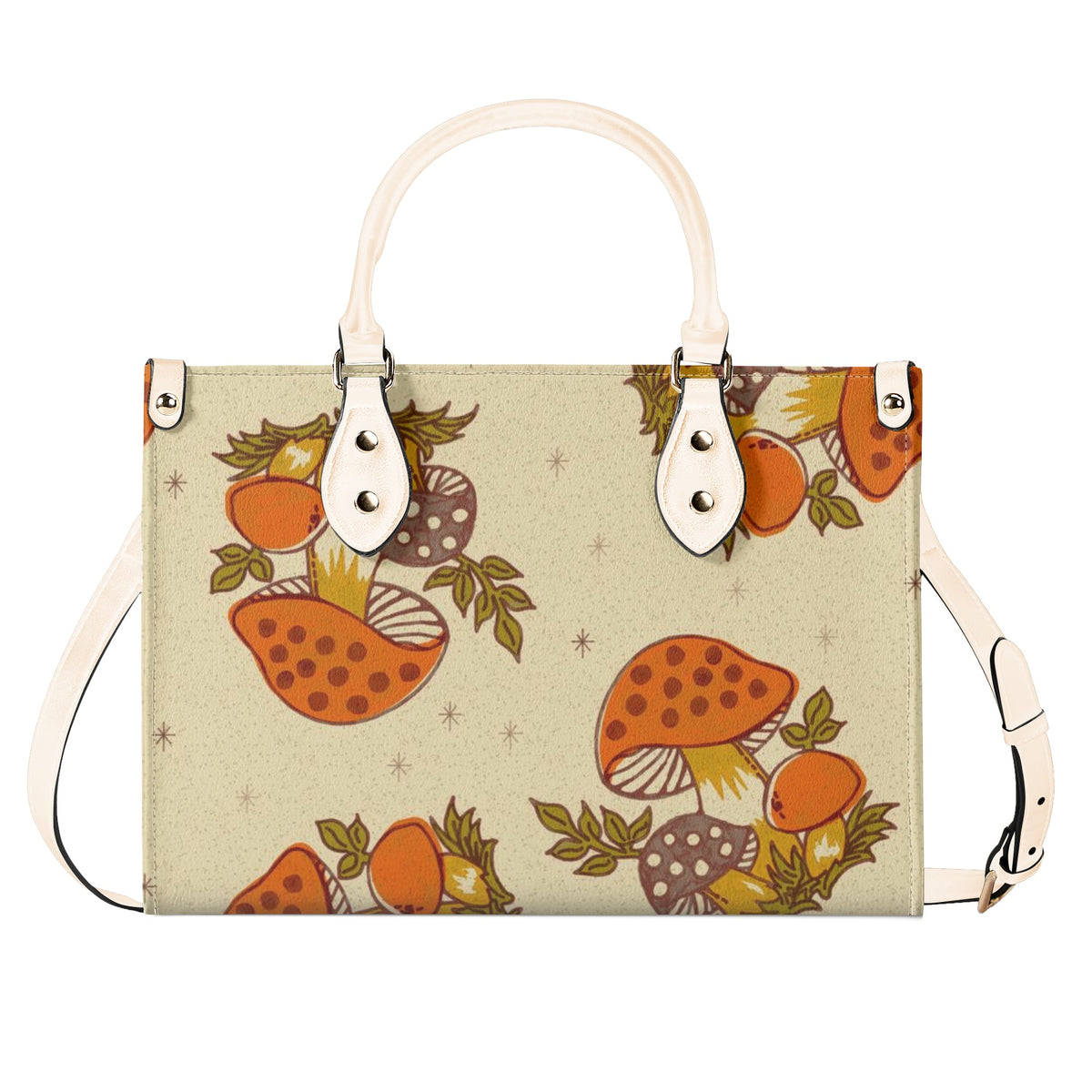 Vintage 70s Merry Mushroom Handbag, Groovy Cottagecore, Retro Hipster Bag - Mid Century Modern Gal