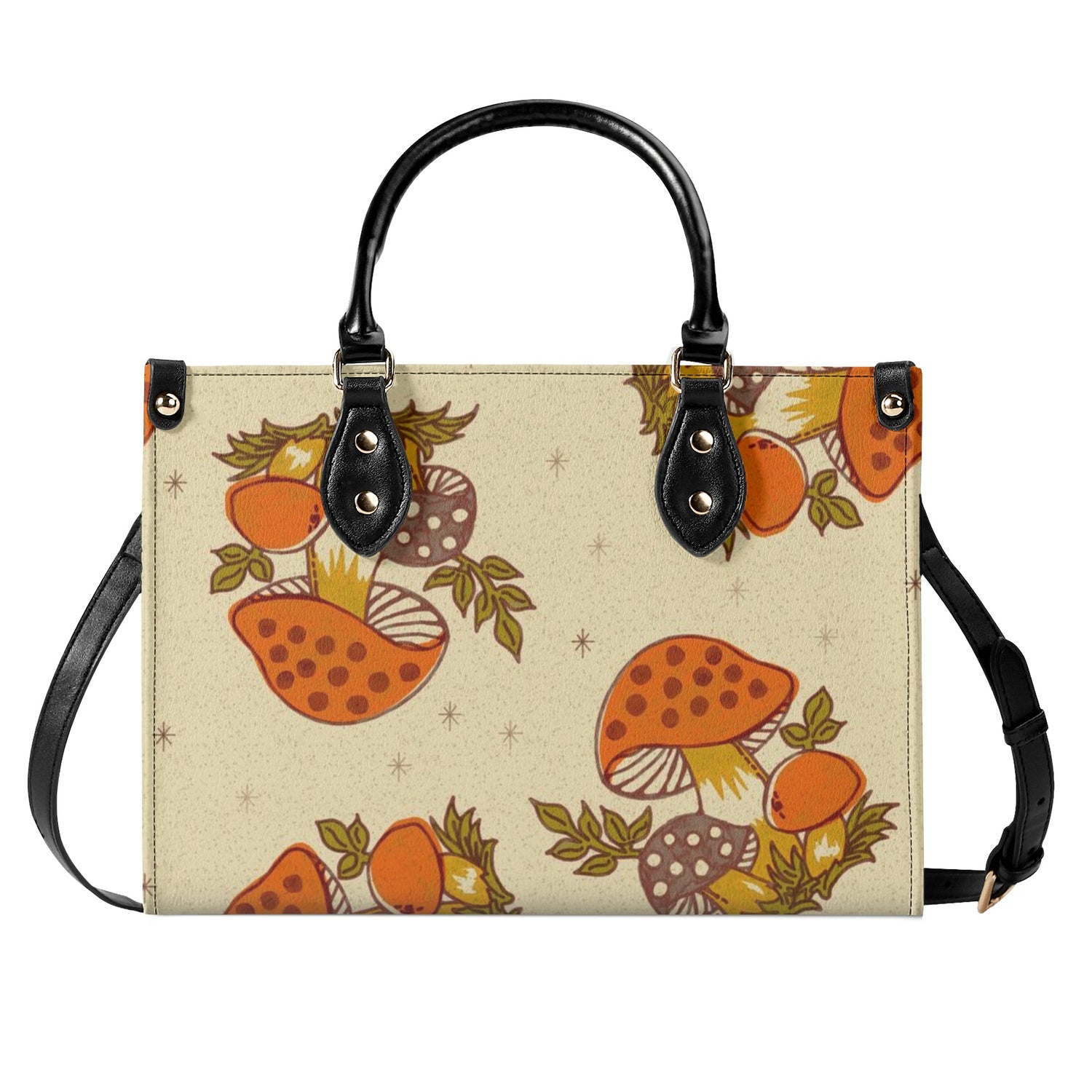 Vintage 70s Merry Mushroom Handbag, Groovy Cottagecore, Retro Hipster Bag - Mid Century Modern Gal