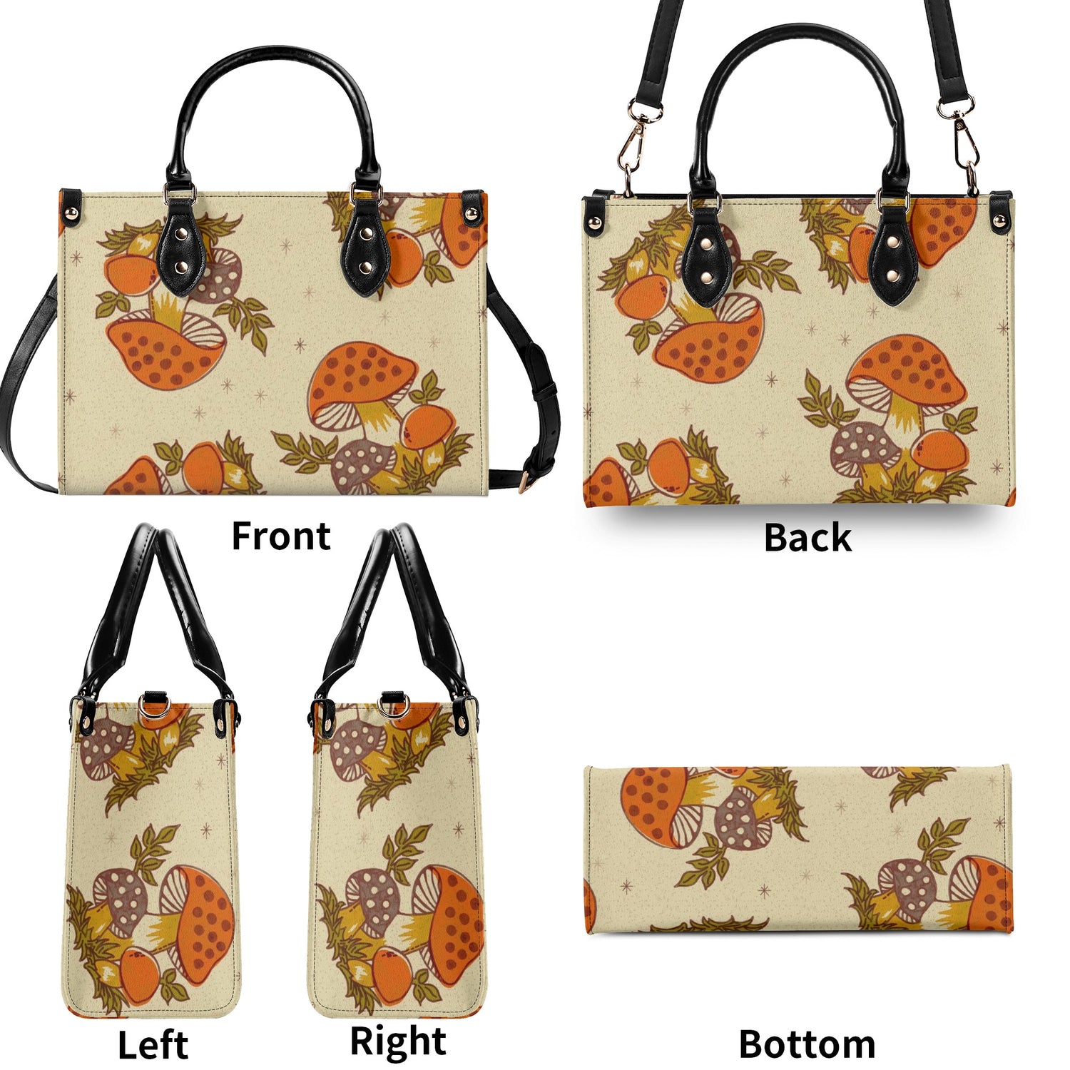 Vintage 70s Merry Mushroom Handbag, Groovy Cottagecore, Retro Hipster Bag - Mid Century Modern Gal