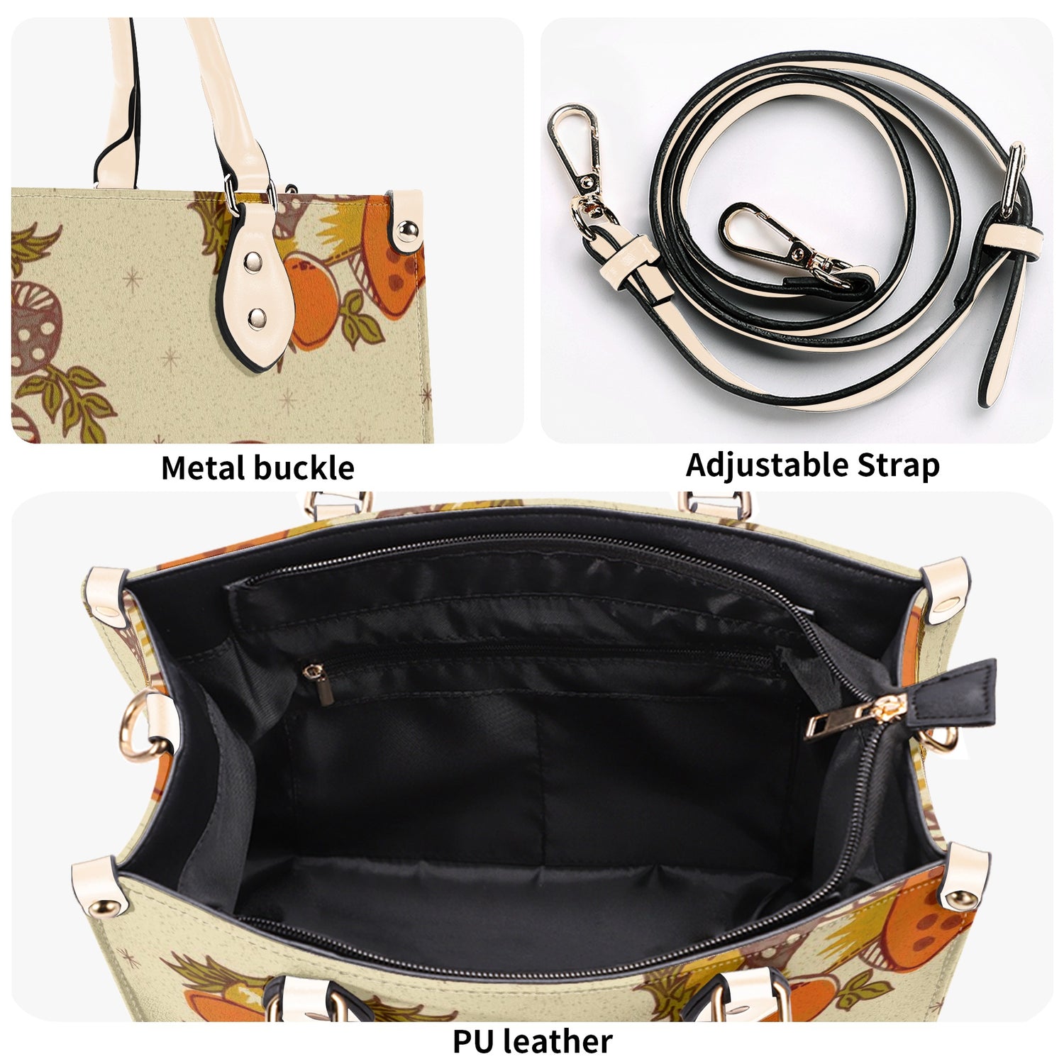 Vintage 70s Merry Mushroom Handbag, Groovy Cottagecore, Retro Hipster Bag - Mid Century Modern Gal