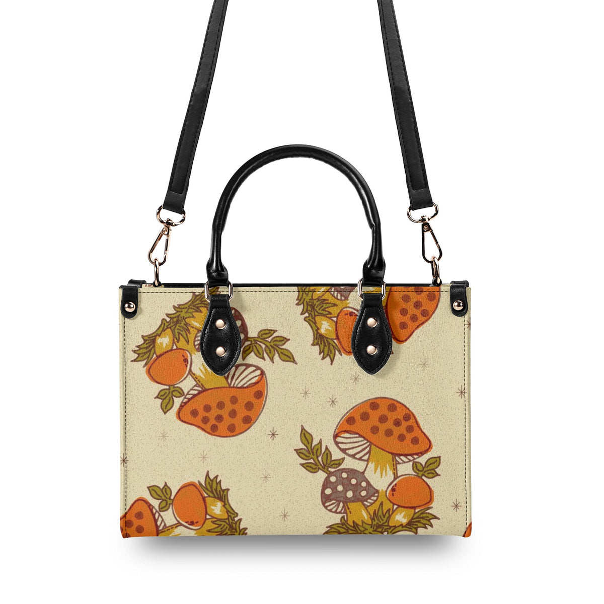 Vintage 70s Merry Mushroom Handbag, Groovy Cottagecore, Retro Hipster Bag - Mid Century Modern Gal