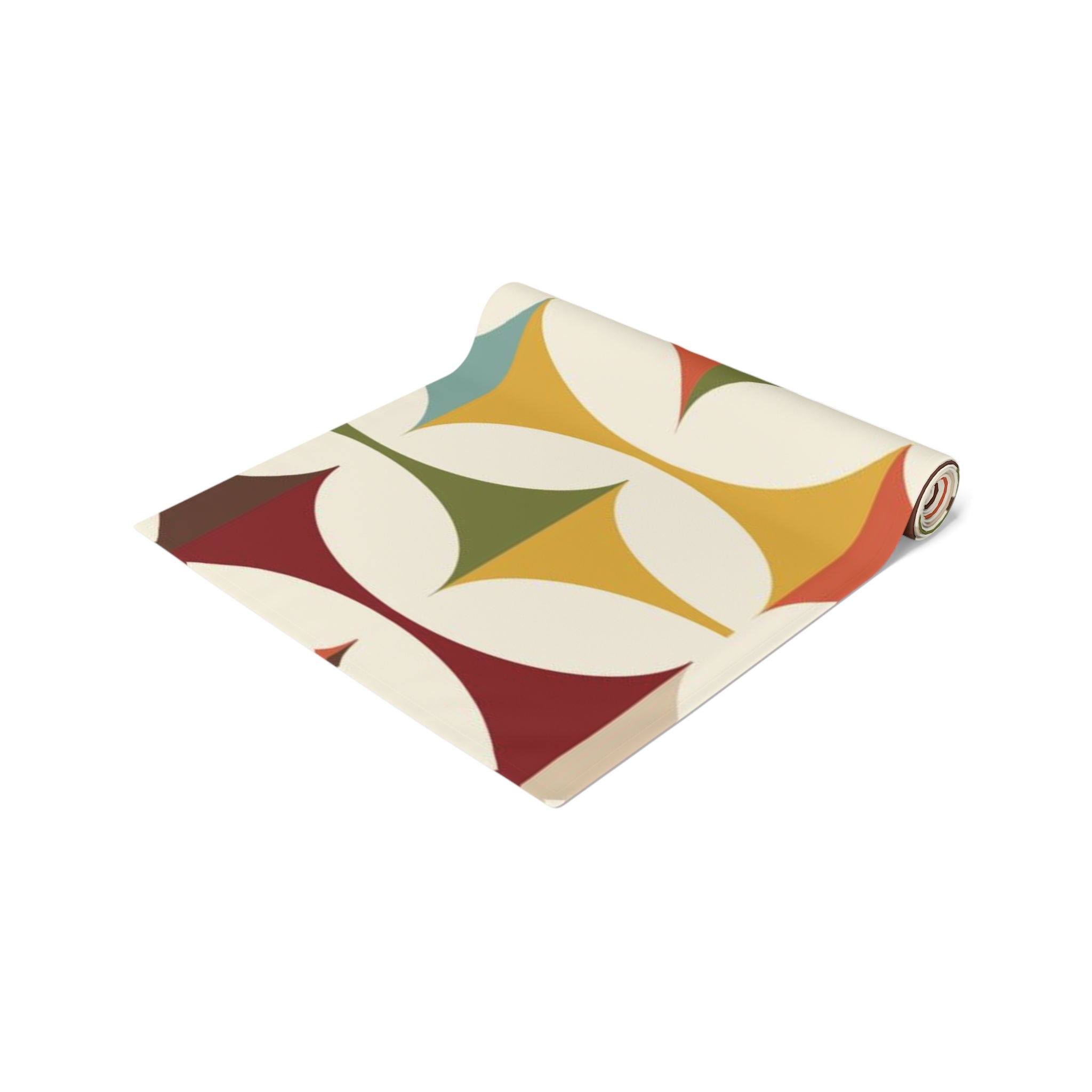 Mid Century Modern Table Runner, Retro Scandinavian Modern Danish Geometric Design, Green, Brown, Beige, Yellow, Teal, MCM - Mid Century Modern Gal