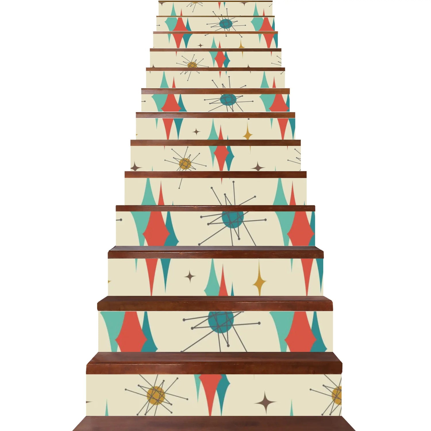 Mid Century Modern Atomic Franciscan MCM 13Pcs Stairs Stickers - Mid Century Modern Gal