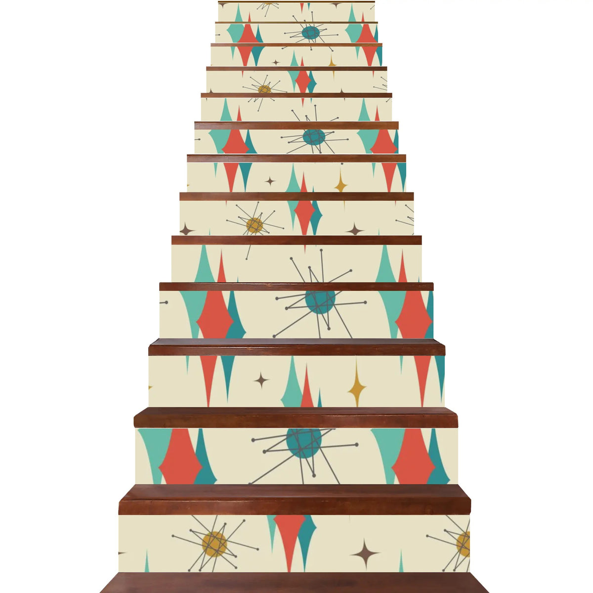 Mid Century Modern Atomic Franciscan MCM 13Pcs Stairs Stickers - Mid Century Modern Gal