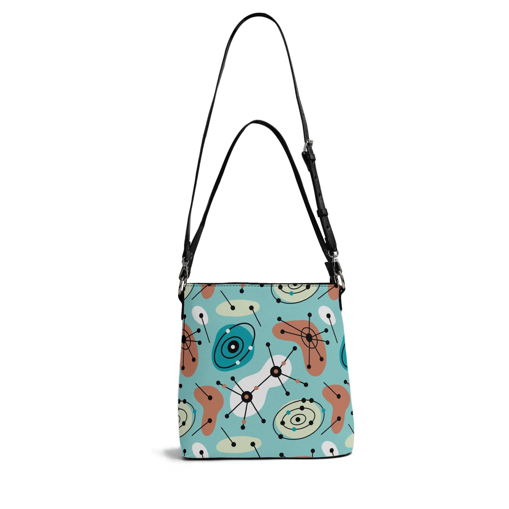 Mid Century Modern Atomic Ameoba Bucket Shoulder Bag - Mid Century Modern Gal