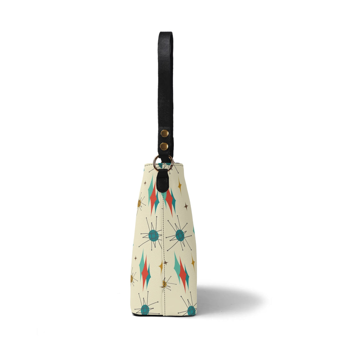Mid Century Modern Atomic Cat Franciscan Starburst Mid Mod Bucket Bag - Mid Century Modern Gal