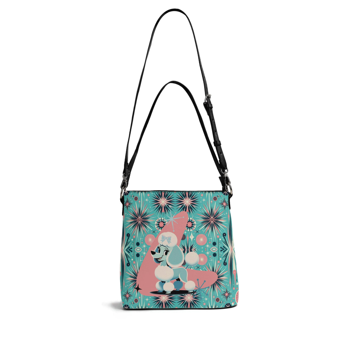 Atomic 50s Mid Mod Poodle Bucket Style Hand Bag - Mid Century Modern Gal