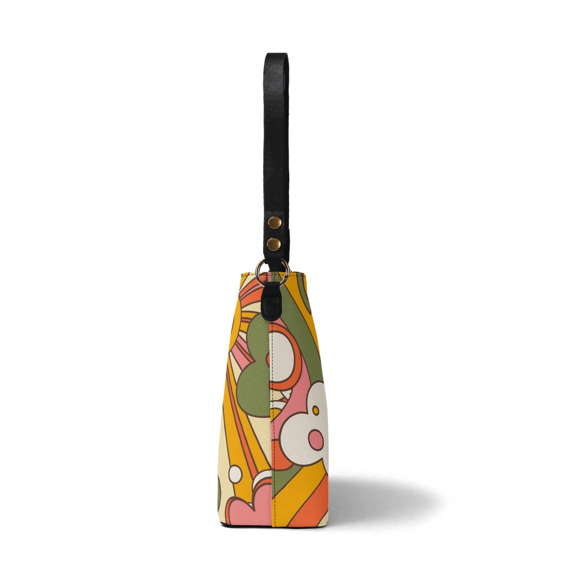 70s Retro Groovy Sunburst Hip Bucket Bag - Mid Century Modern Gal
