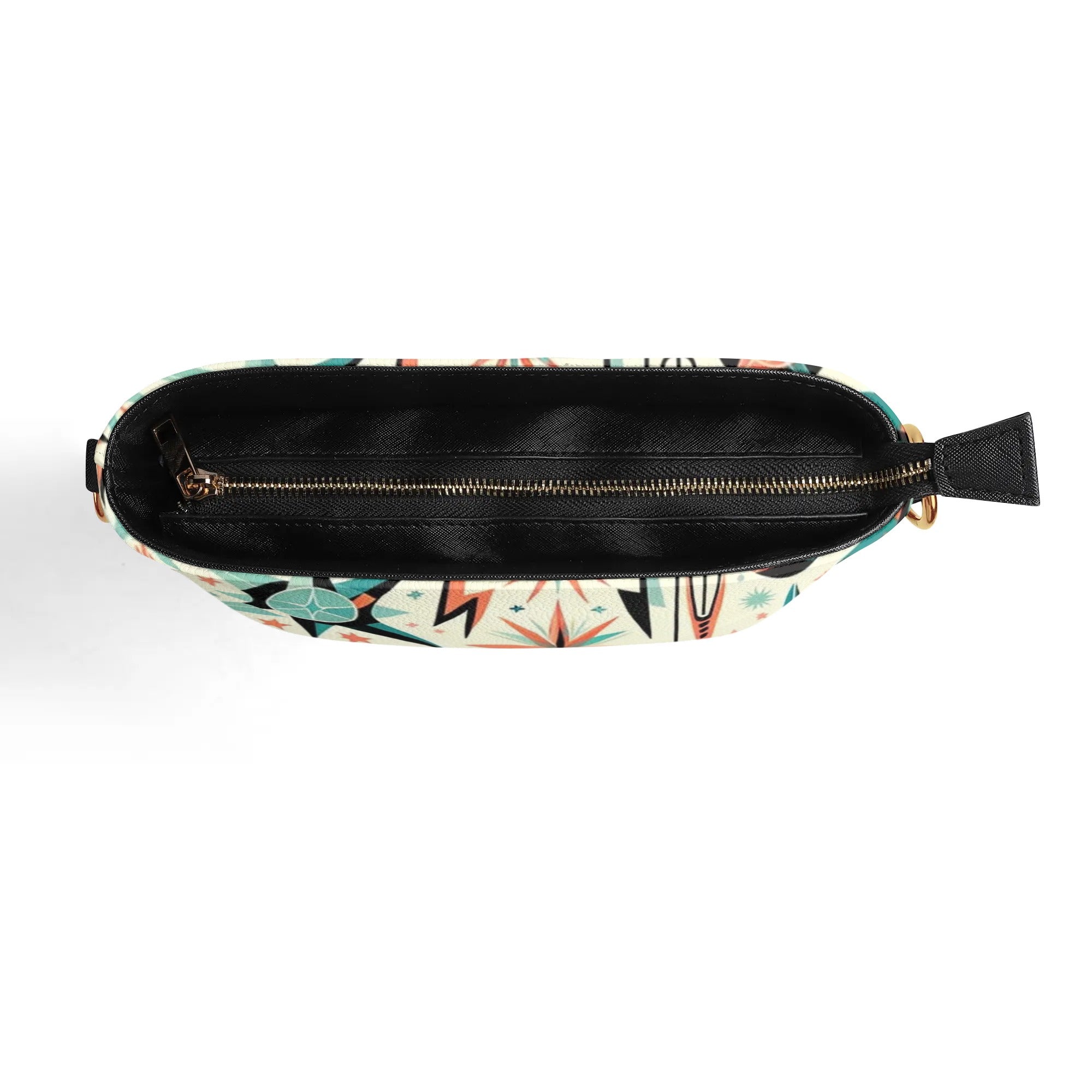 Atomic Cat, Space Cat Mid Century Modern Kitschy Retro Bucket Bag, Shoulder Bag - Mid Century Modern Gal