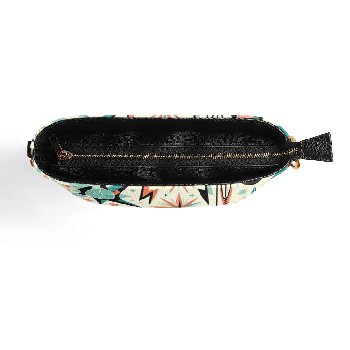 Atomic Cat, Space Cat Mid Century Modern Kitschy Retro Bucket Bag, Shoulder Bag - Mid Century Modern Gal