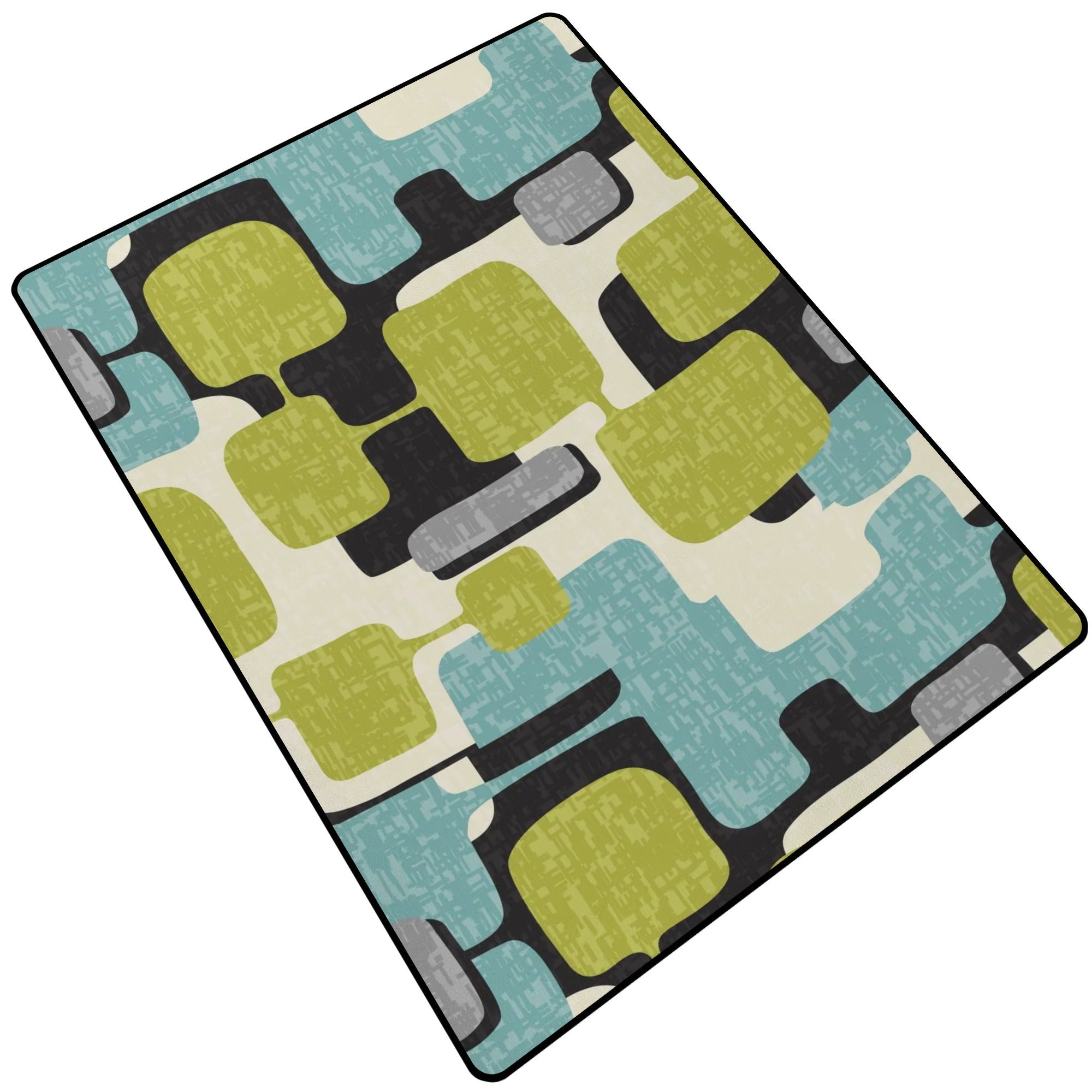 Mid Century Modern Geometric MCM, Office, Under Sofa Coffee Table Area Bedroom Rug - Mid Century Modern Gal