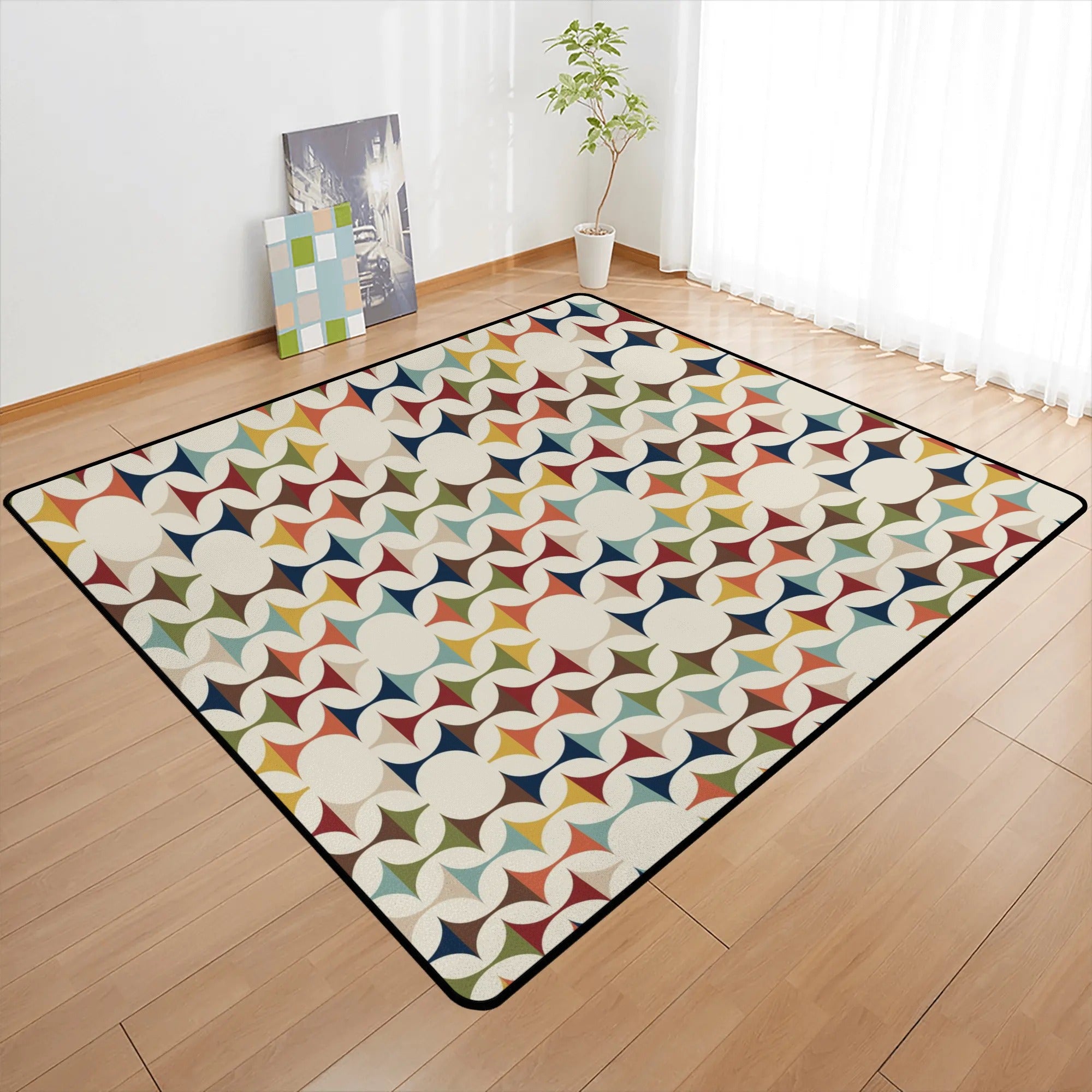 Mid Century Modern Scandinavian Office, LR, Bedroom Sofa Area Bedroom Rug - Mid Century Modern Gal