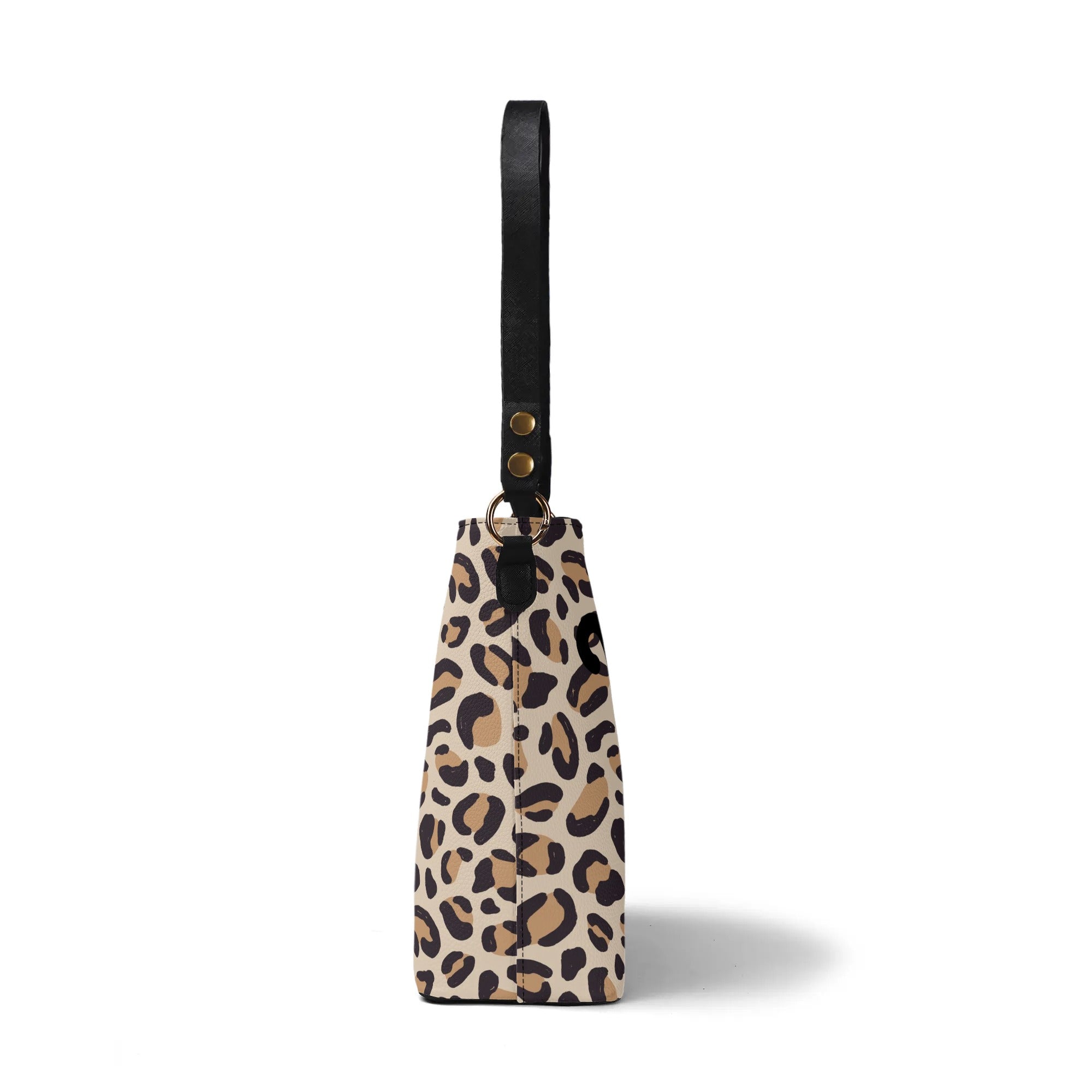 Atomic 50s Cat, Leopard Print Mid Mod Bucket Bag - Mid Century Modern Gal