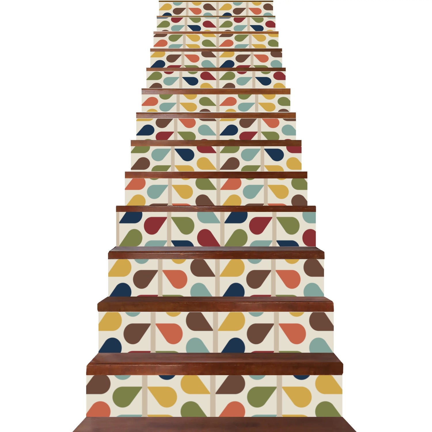Mid Century Modern Stair Riser Peel And Stick Scandinavian Designed Retro Mod - Mid Century Modern Gal