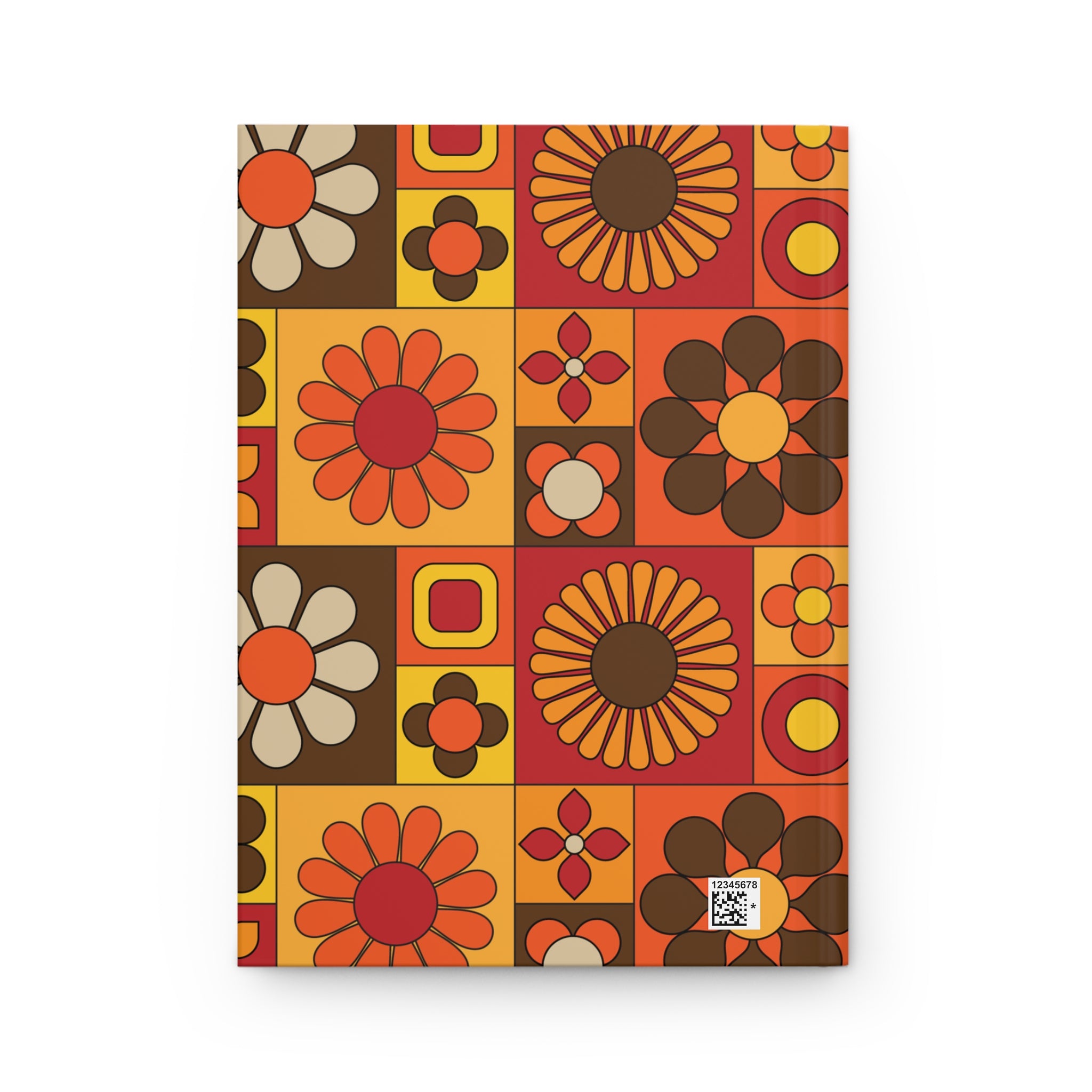 Retro Flower Power, Groovy 70s Floral Hardcover Journal – 70s Inspired Design for Creative Expression - Mid Century Modern Gal