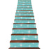 Atomic Starbursts, Aqua Blue Mid Century Modern Peel And Stick 13Pcs Stairs Riser Stickers - Mid Century Modern Gal