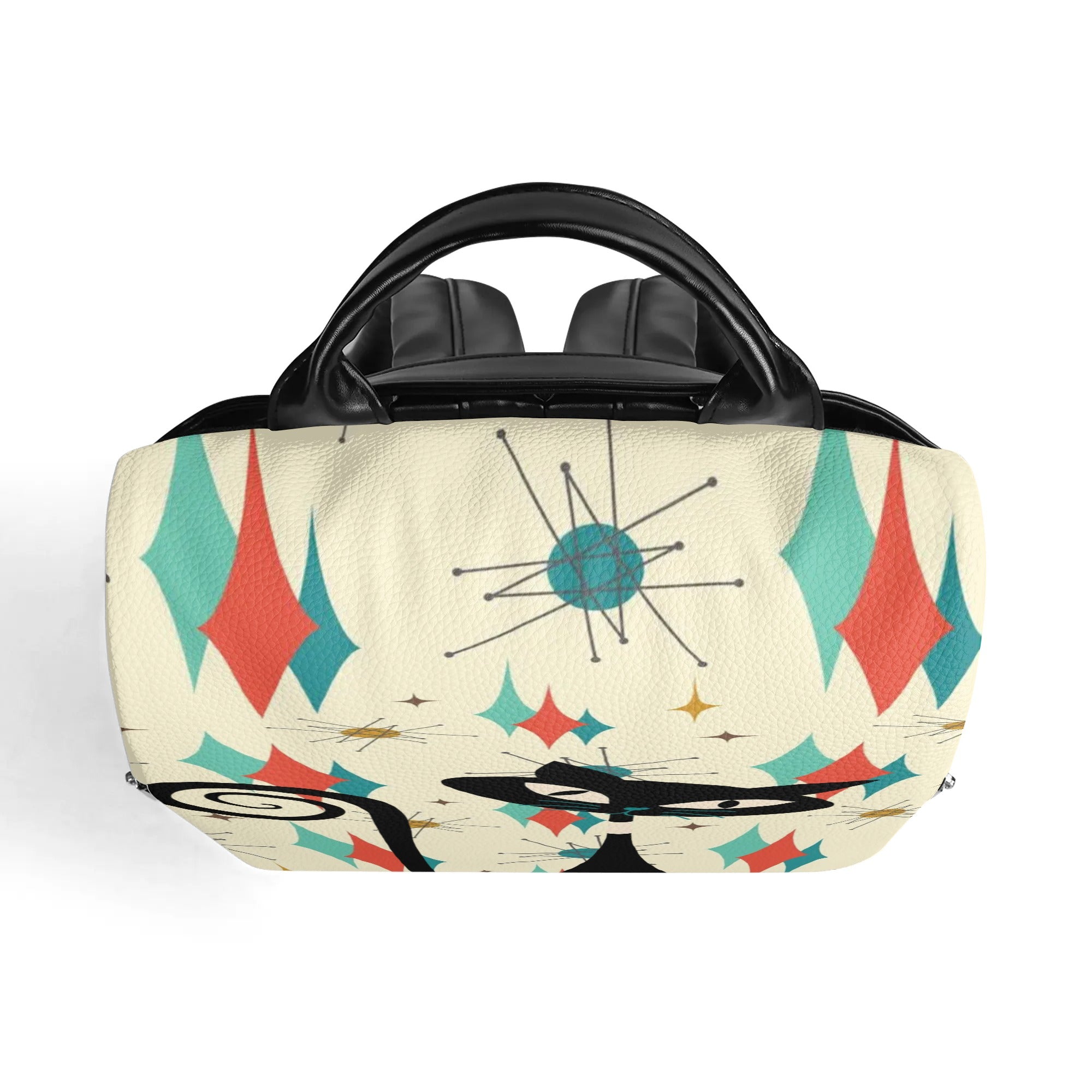 Mid Century Atomic Cat Franciscan Design, Mid Mod Travel Daypack Anti-theft Backpack - Mid Century Modern Gal