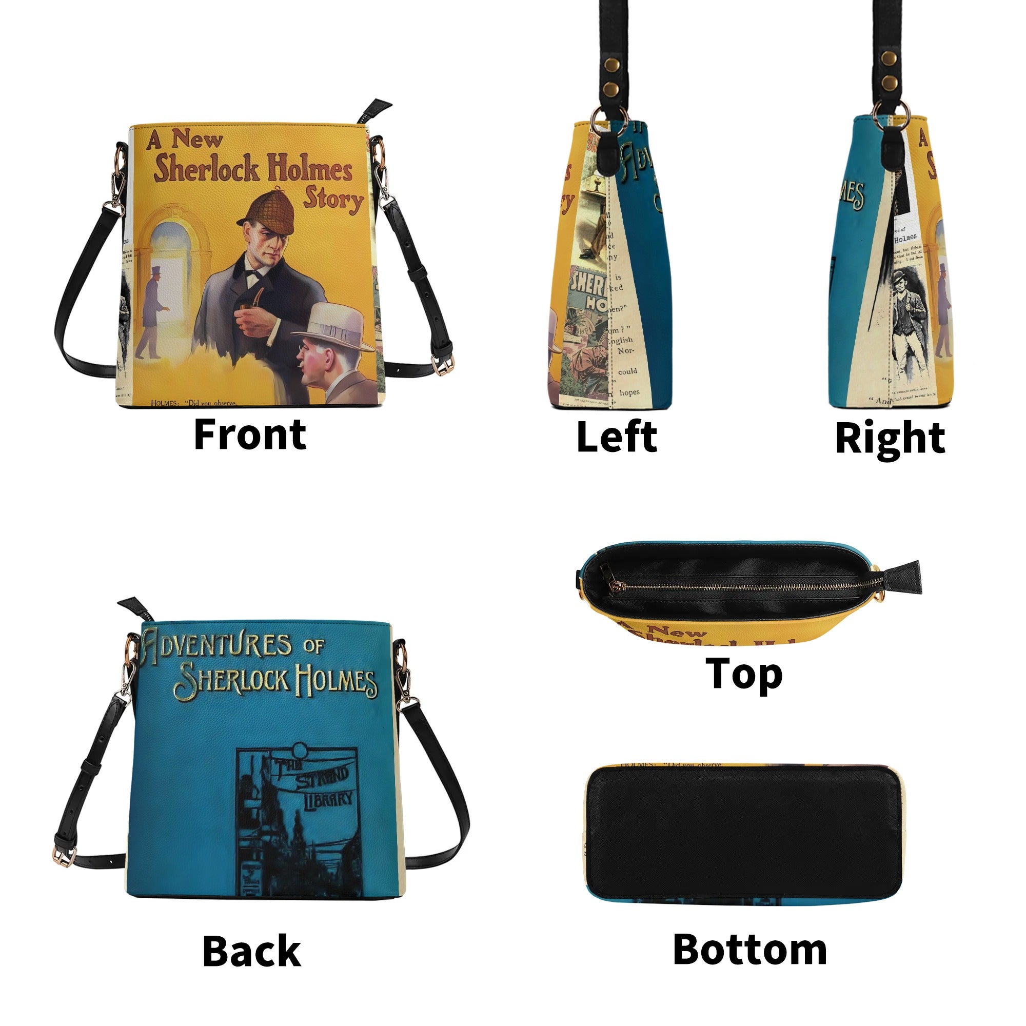 Sherlock Holmes, Literary Gifts For Bookworms, Retro Style Bucket Bag For Women - Mid Century Modern Gal