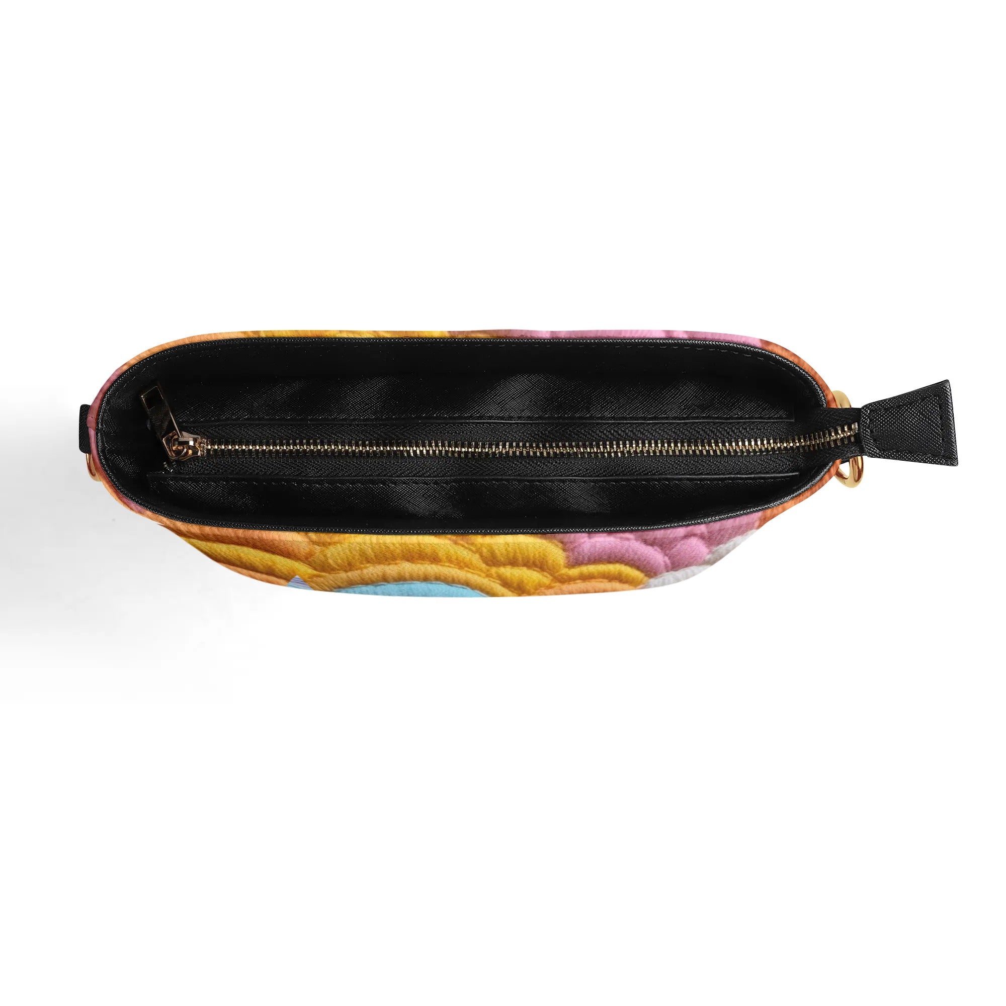 Retro Rainbow, LGBTQ Womens Bucket Bag, With Faux Embroidery - Mid Century Modern Gal