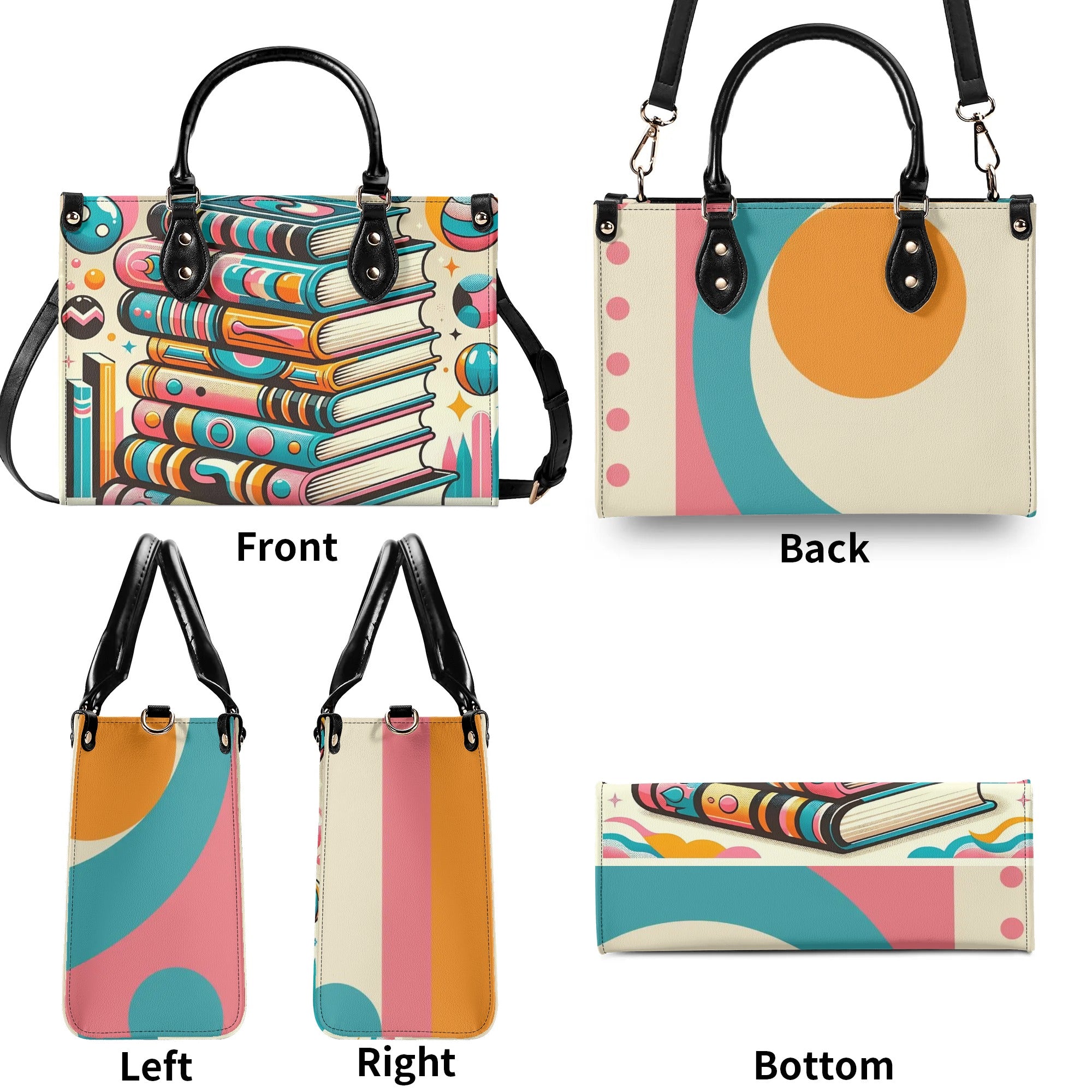 Book Lover Gifts, Retro Style Groovy Books, Kitschy Shoulder-Handbag - Mid Century Modern Gal