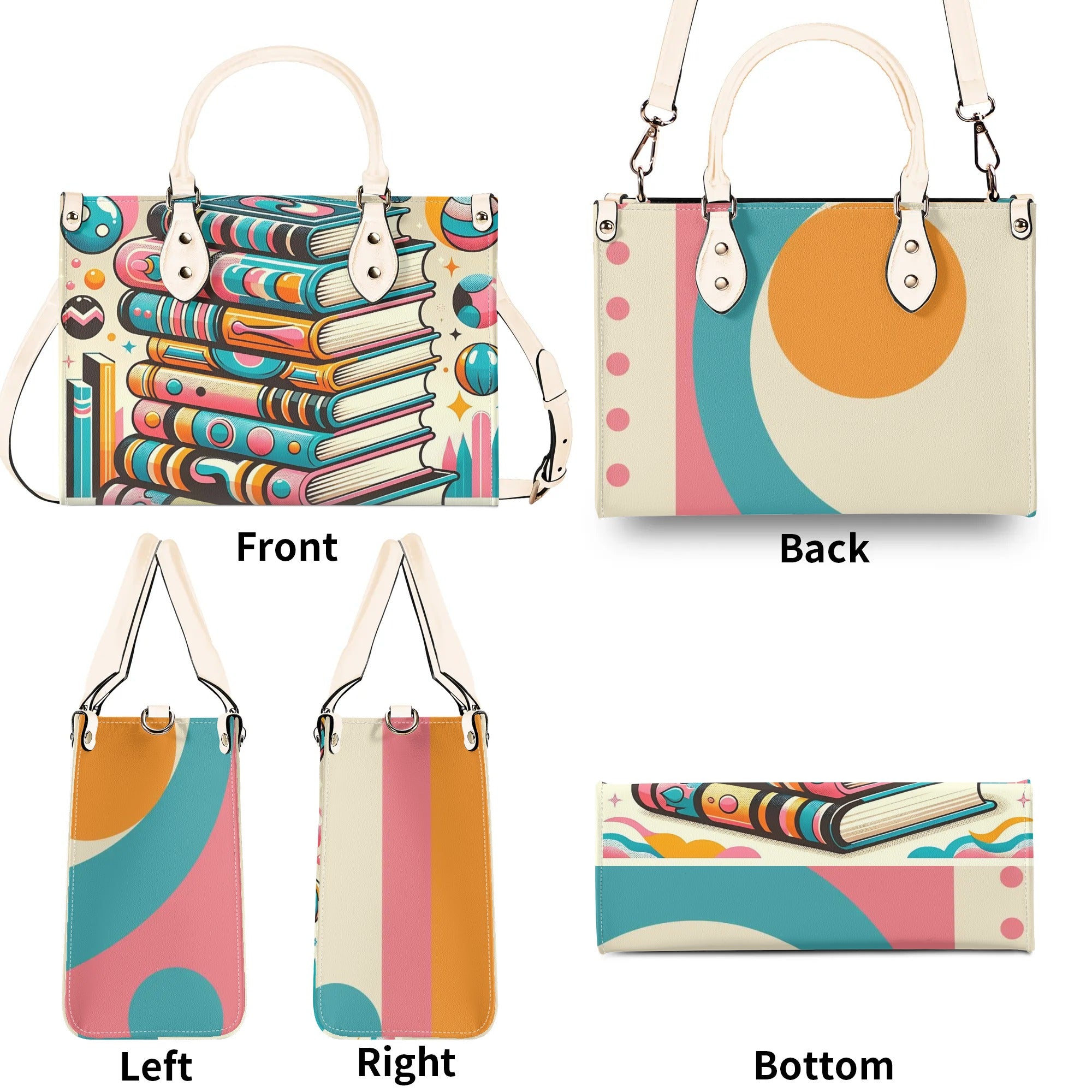 Book Lover Gifts, Retro Style Groovy Books, Kitschy Shoulder-Handbag - Mid Century Modern Gal