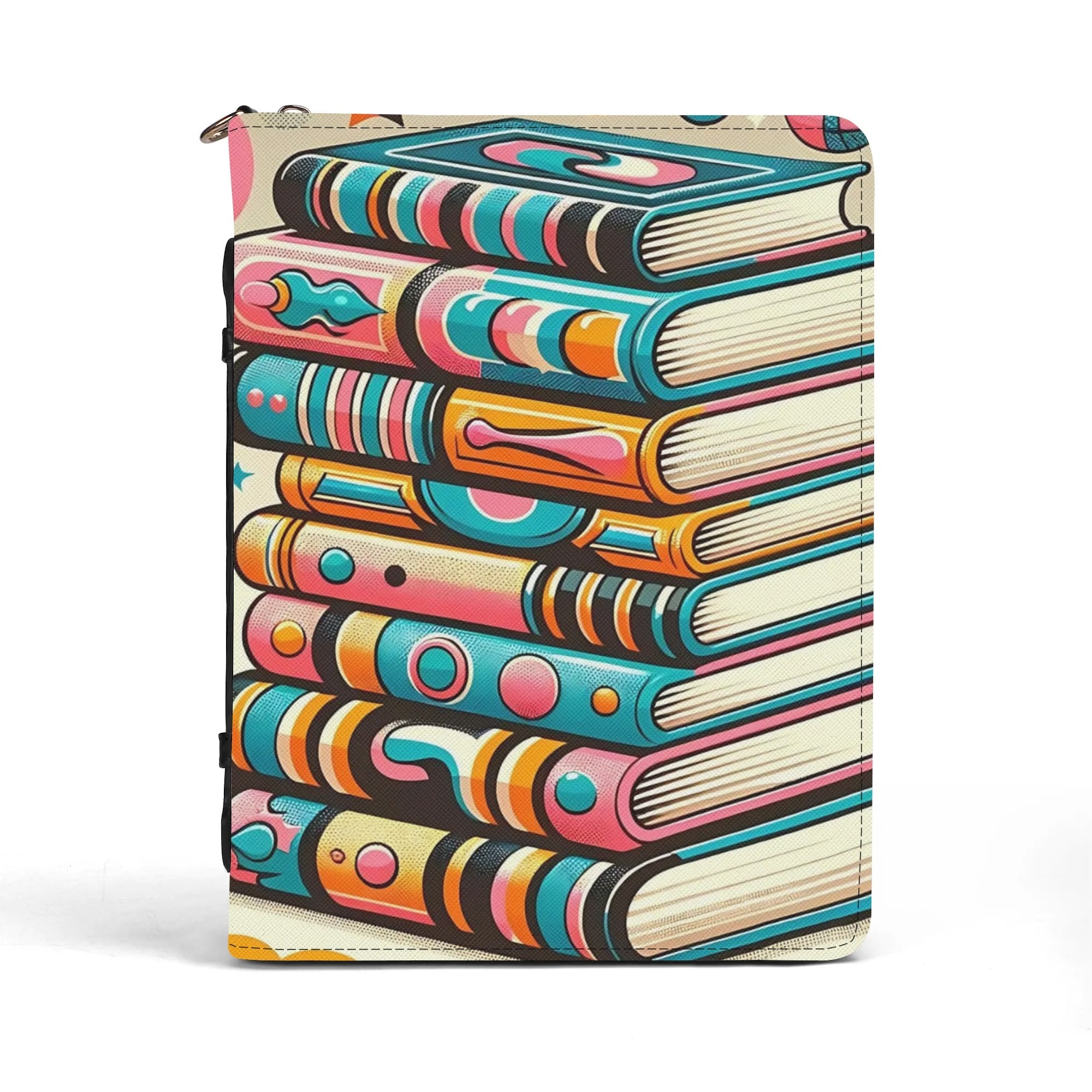 Retro Book Cover, Book Lover, Book Protector, Cover With Pocket - Mid Century Modern Gal