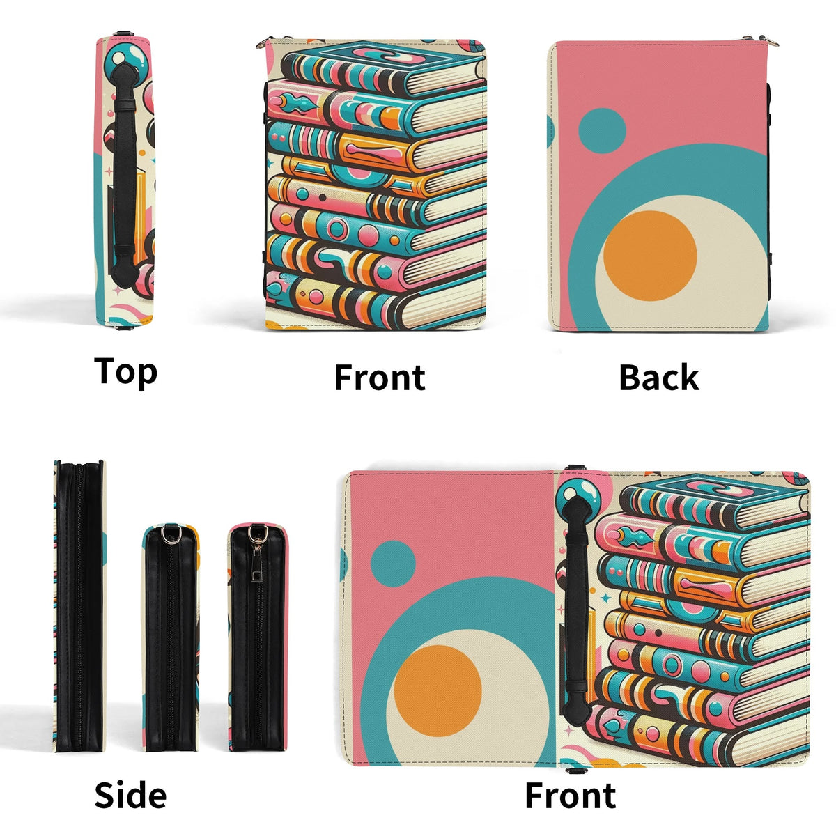 Retro Book Cover, Book Lover, Book Protector, Cover With Pocket - Mid Century Modern Gal