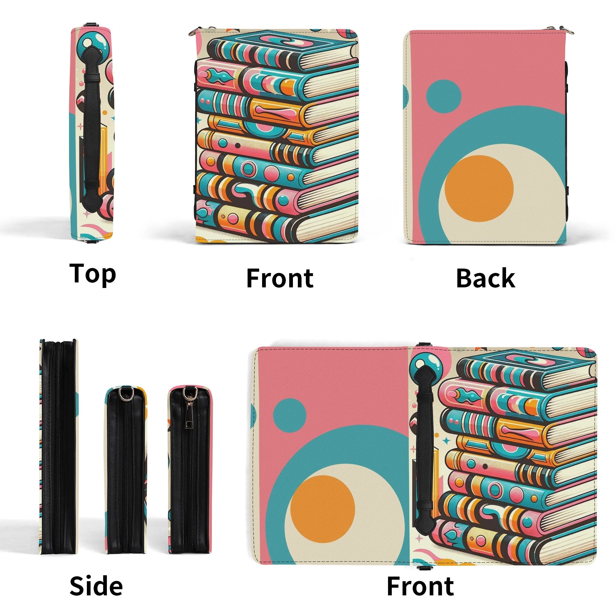 Retro Book Cover, Book Lover, Book Protector, Cover With Pocket - Mid Century Modern Gal