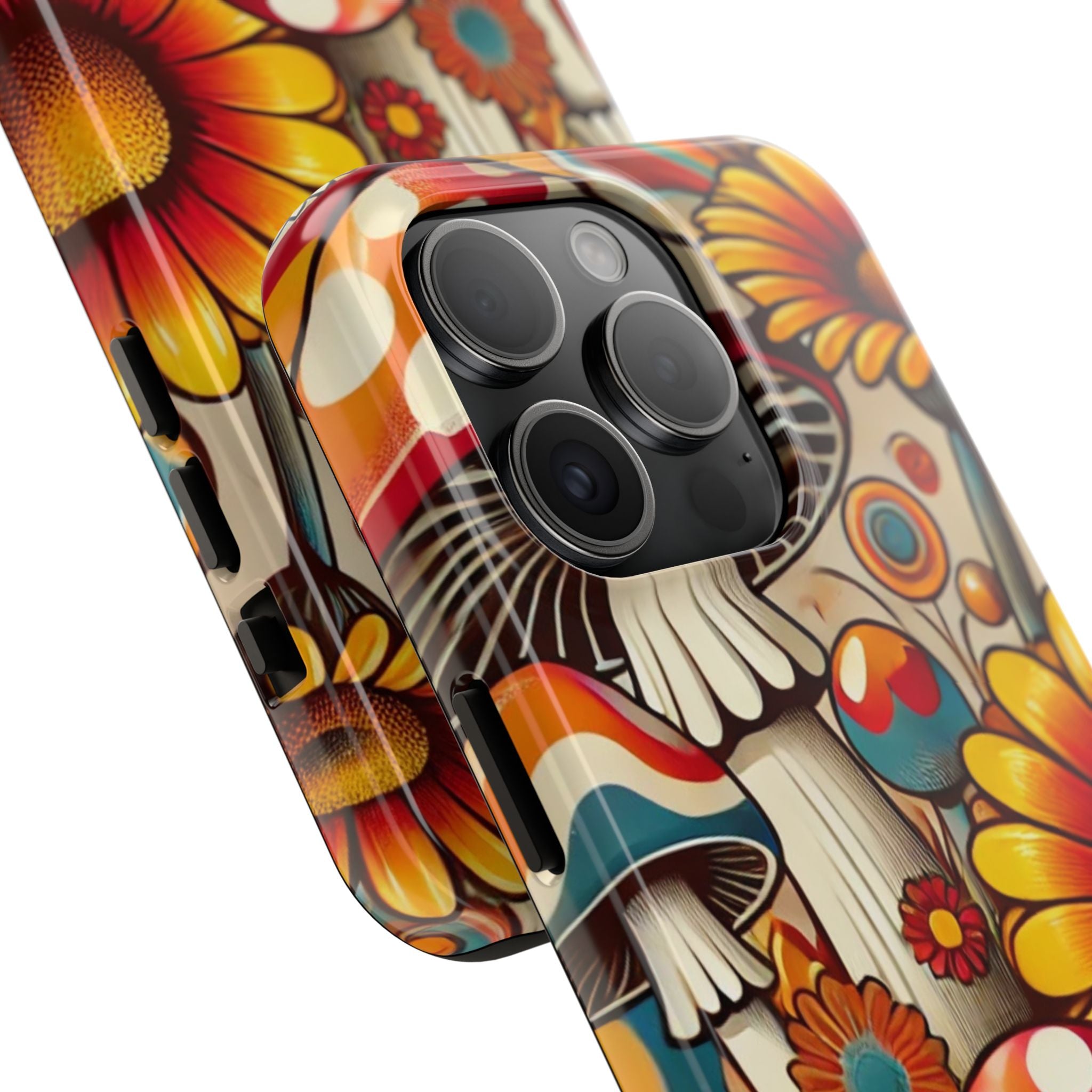 Bohemian Floral Mushroom Tough Phone Case - Trendy Protection for Nature Lovers - Mid Century Modern Gal