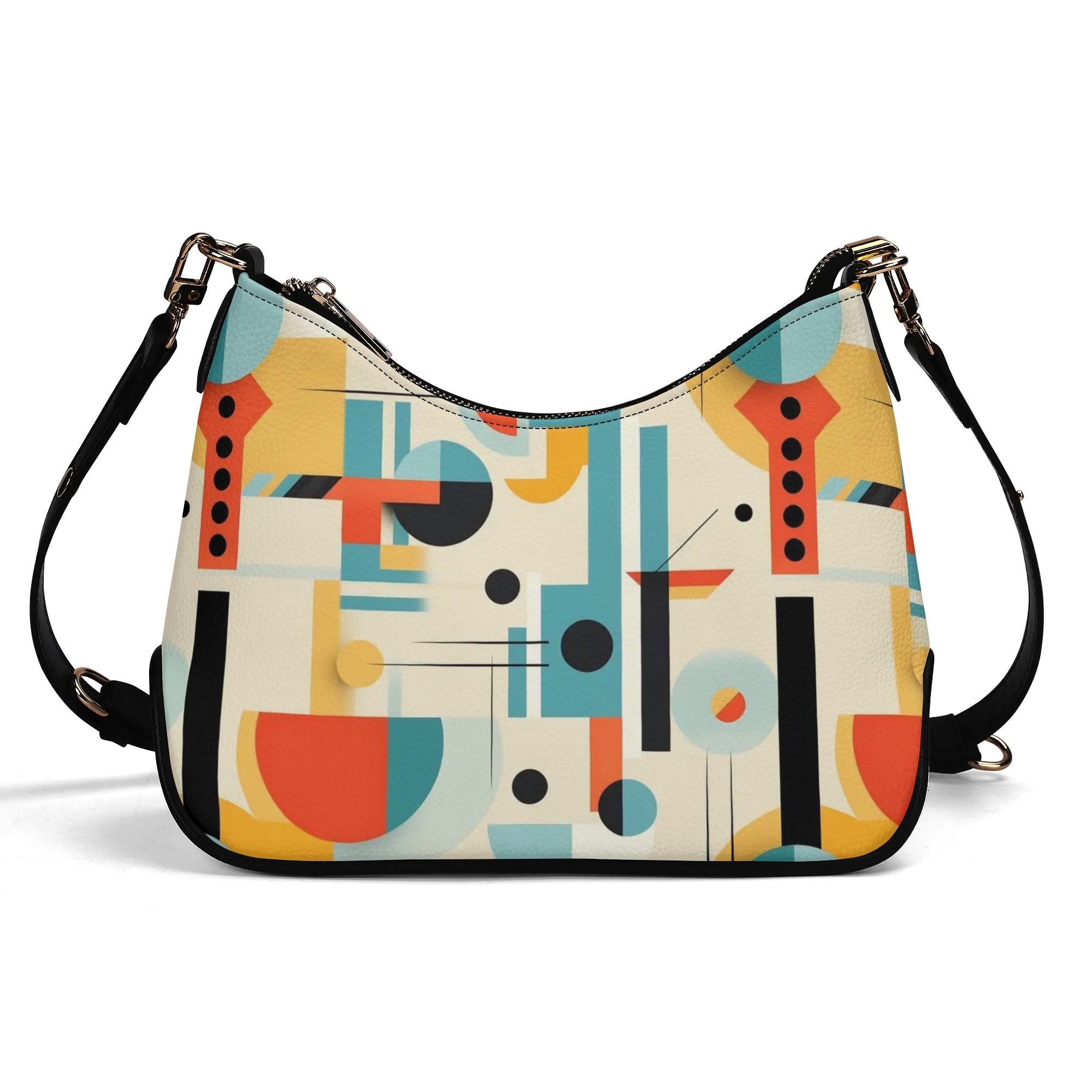 Bauhaus Designed Luxury Crossbody Mid Mod Shoulder Bag With Gold Chain - Mid Century Modern Gal