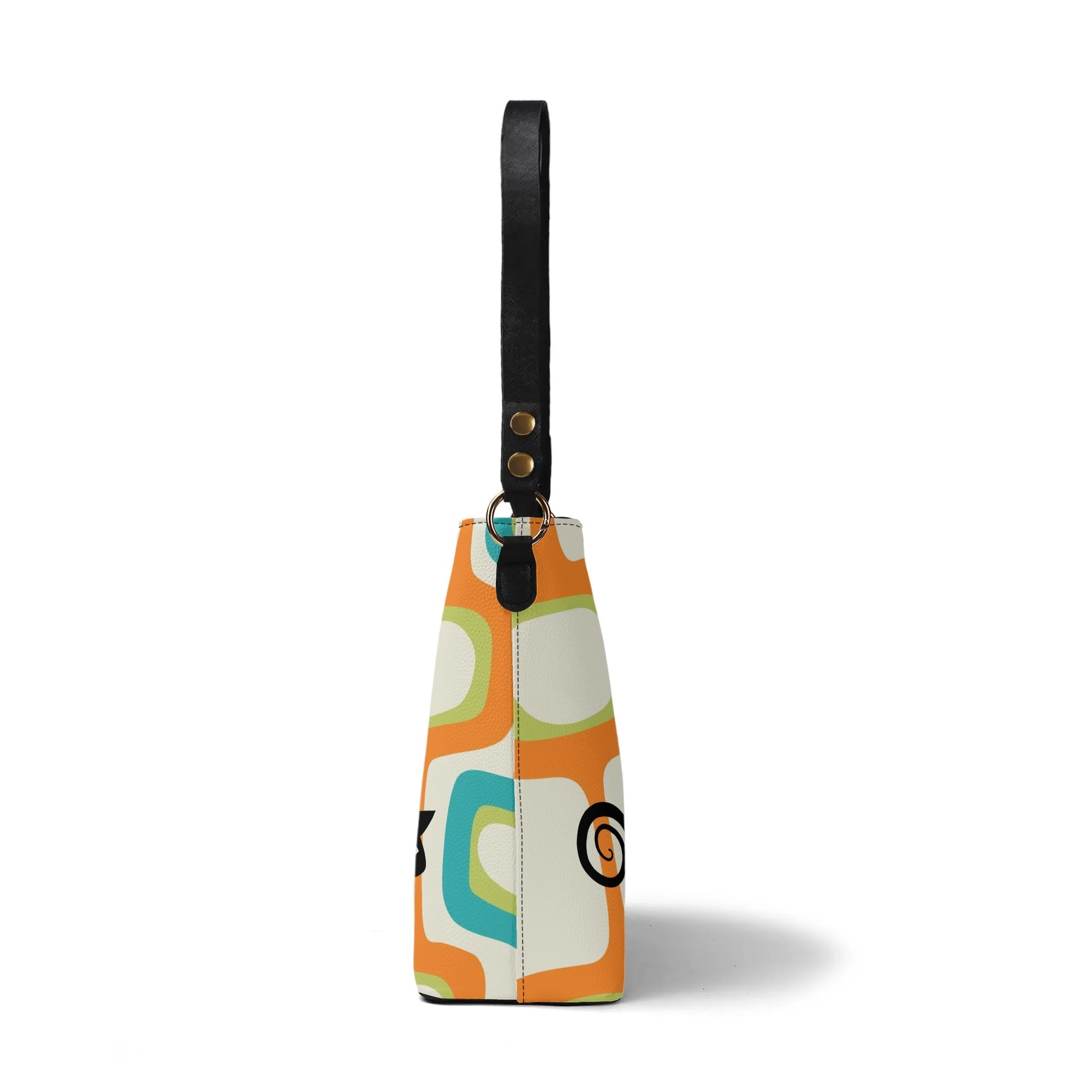 Mid Century Modern Atomic Cat Designed, Trendy, Kitschy Bucket Bag - Mid Century Modern Gal