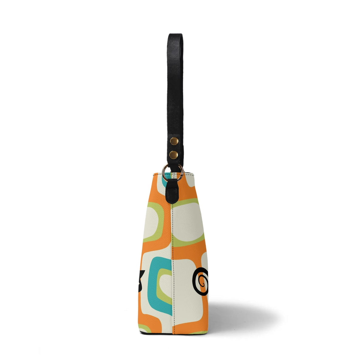 Mid Century Modern Atomic Cat Designed, Trendy, Kitschy Bucket Bag - Mid Century Modern Gal