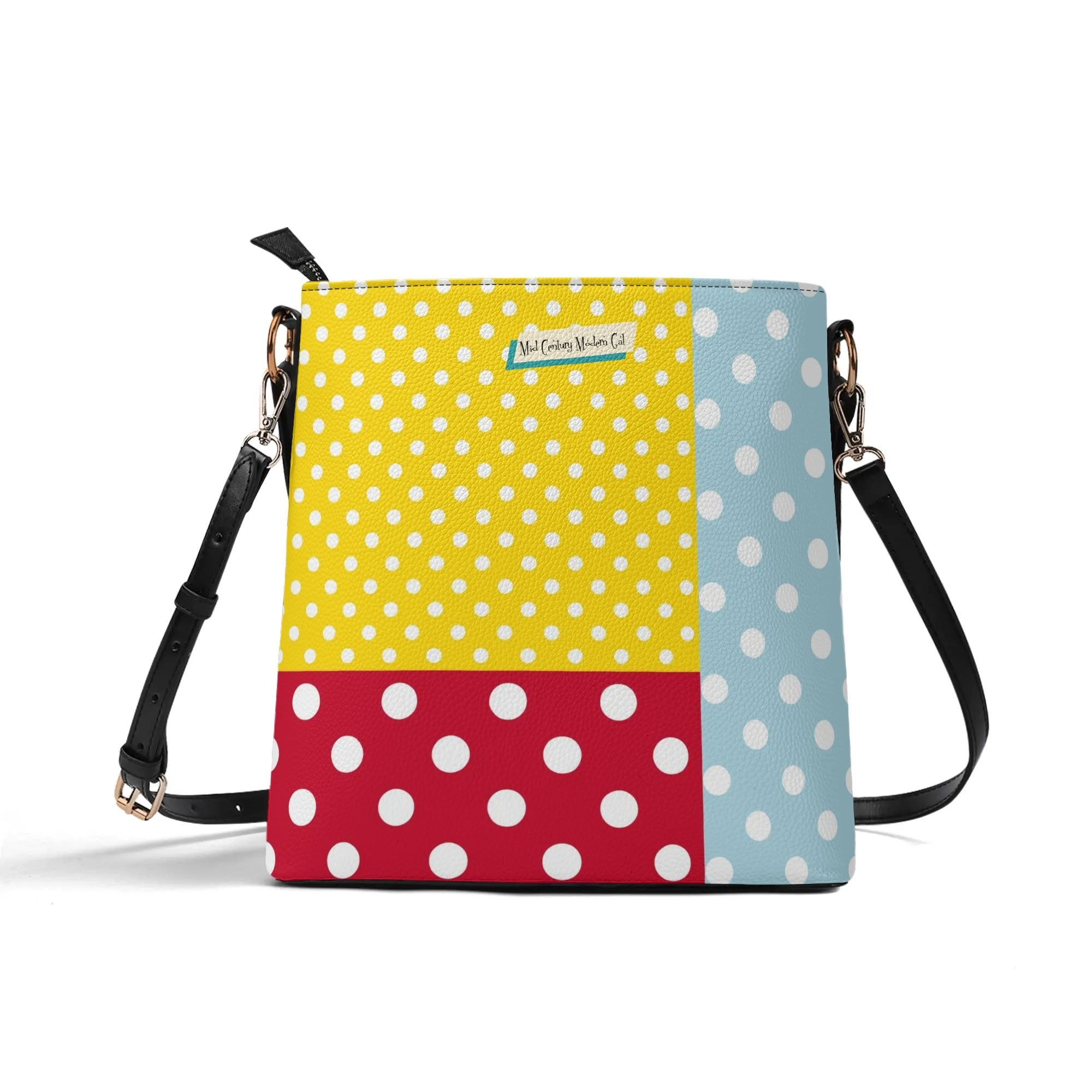 Just A Girl Who Loves Books Retro Bucket Bag, Kitschy Fun Book Lover Bag - Mid Century Modern Gal
