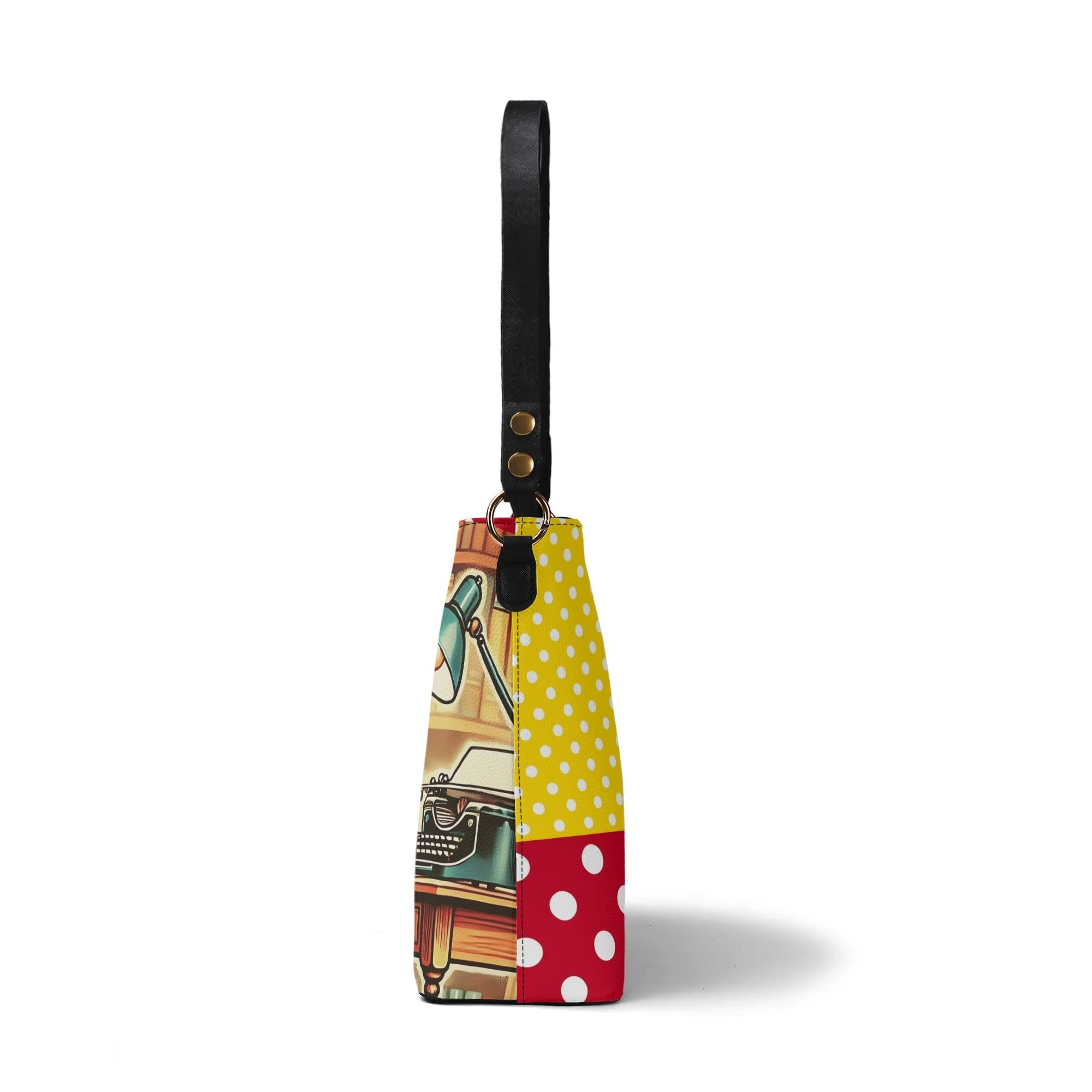 Just A Girl Who Loves Books Retro Bucket Bag, Kitschy Fun Book Lover Bag - Mid Century Modern Gal
