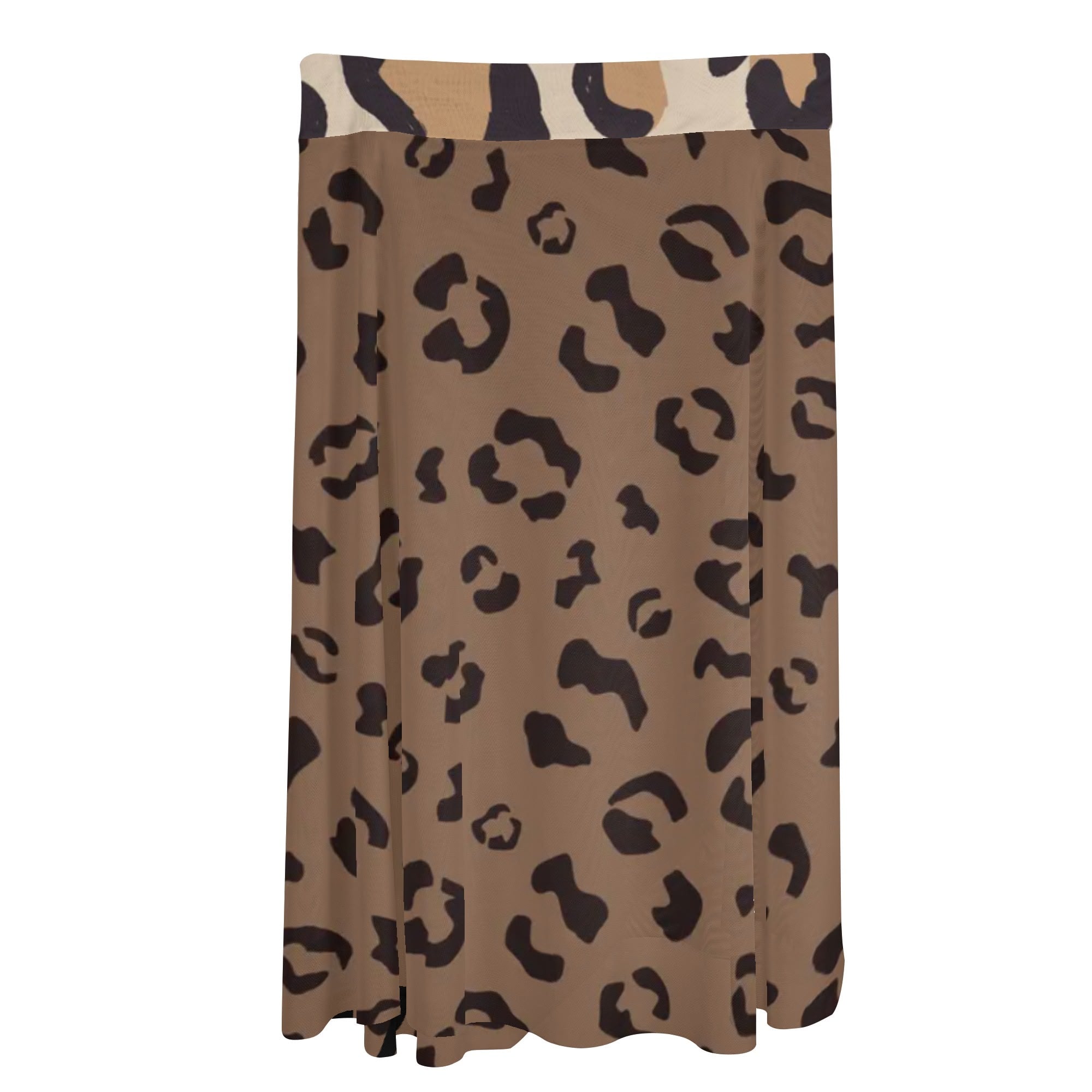 Retro Leopard Print, Atomic Cat, Womens Swimsuit Cover Up Ruffle Tie Side Beach Sarong Wrap Maxi Skirt - Mid Century Modern Gal