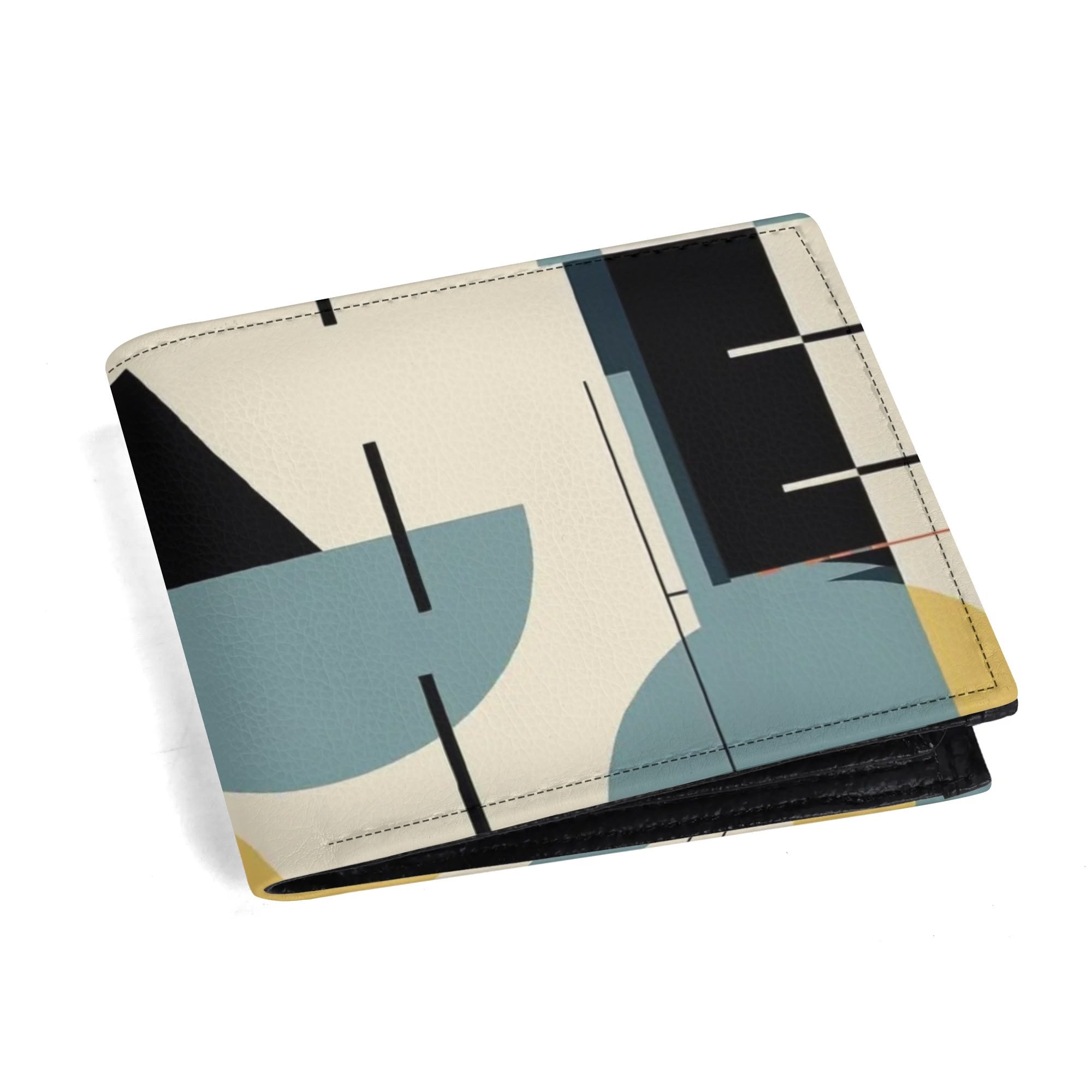 Mid Mod Mens Minimalist Bauhaus Designed Folded Wallet - Mid Century Modern Gal