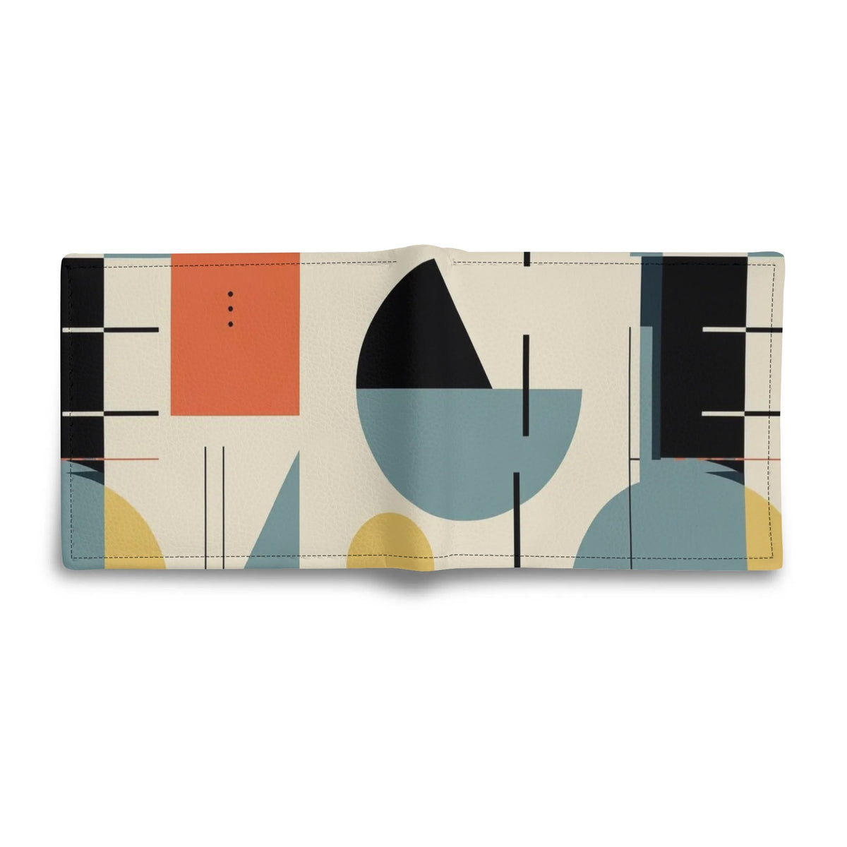 Mid Mod Mens Minimalist Bauhaus Designed Folded Wallet - Mid Century Modern Gal