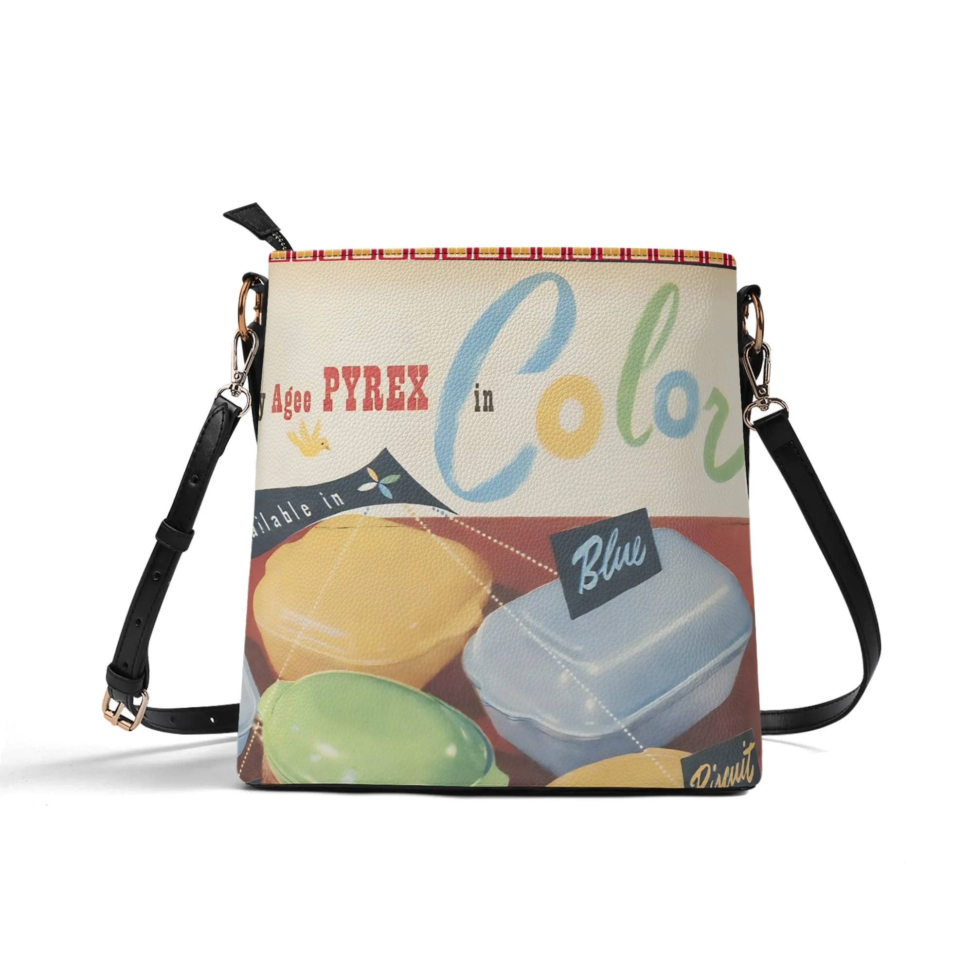 50s Pyrex Designed, Kitschy Fun Collectors Bucket Bag - Mid Century Modern Gal