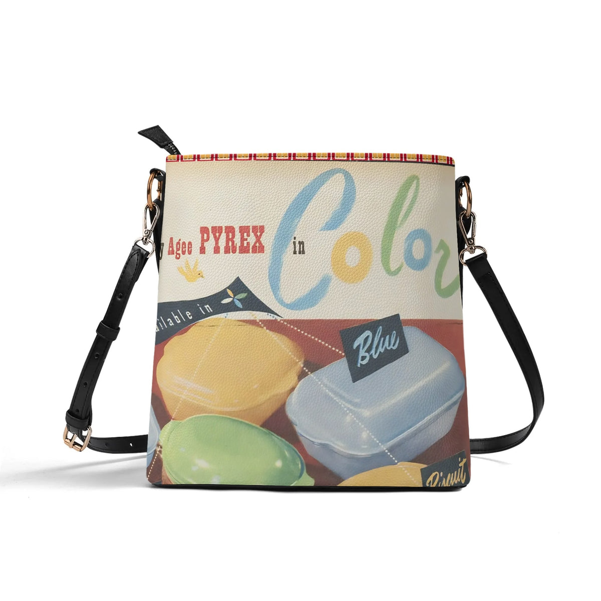 50s Pyrex Designed, Kitschy Fun Collectors Bucket Bag - Mid Century Modern Gal