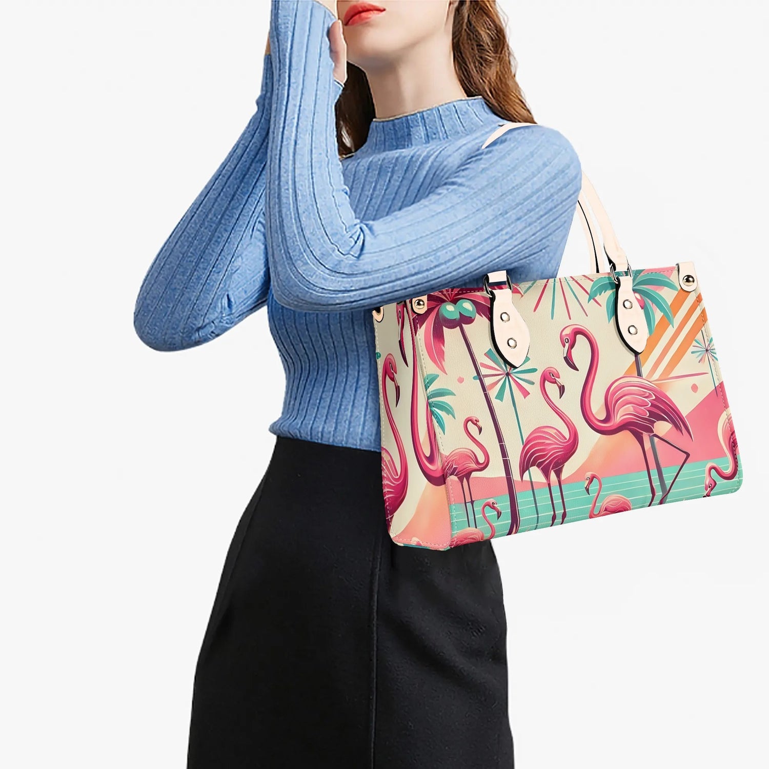 50s Flamingo Kitschy Mod Luxury Handbag - Mid Century Modern Gal