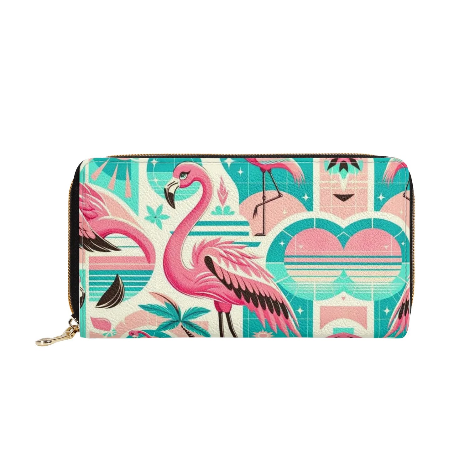 Flamingo Mid Mod Kitschy Retro Zipper Wallet - Mid Century Modern Gal