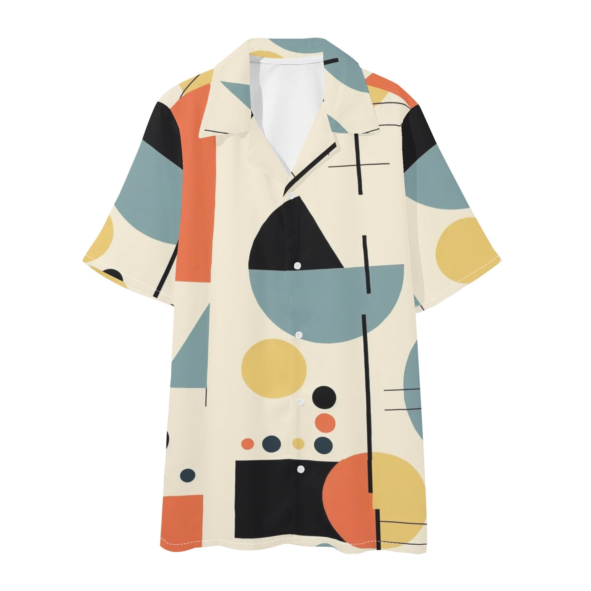 Mid Mod Dapper Dude, Mens Regular Fit Hawaiian Short Sleeve Shirt and Shorts Set - Mid Century Modern Gal