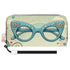 50s Cat Eye Glasses, Kitschy Retro Zipper Wristlet Wallet - Mid Century Modern Gal