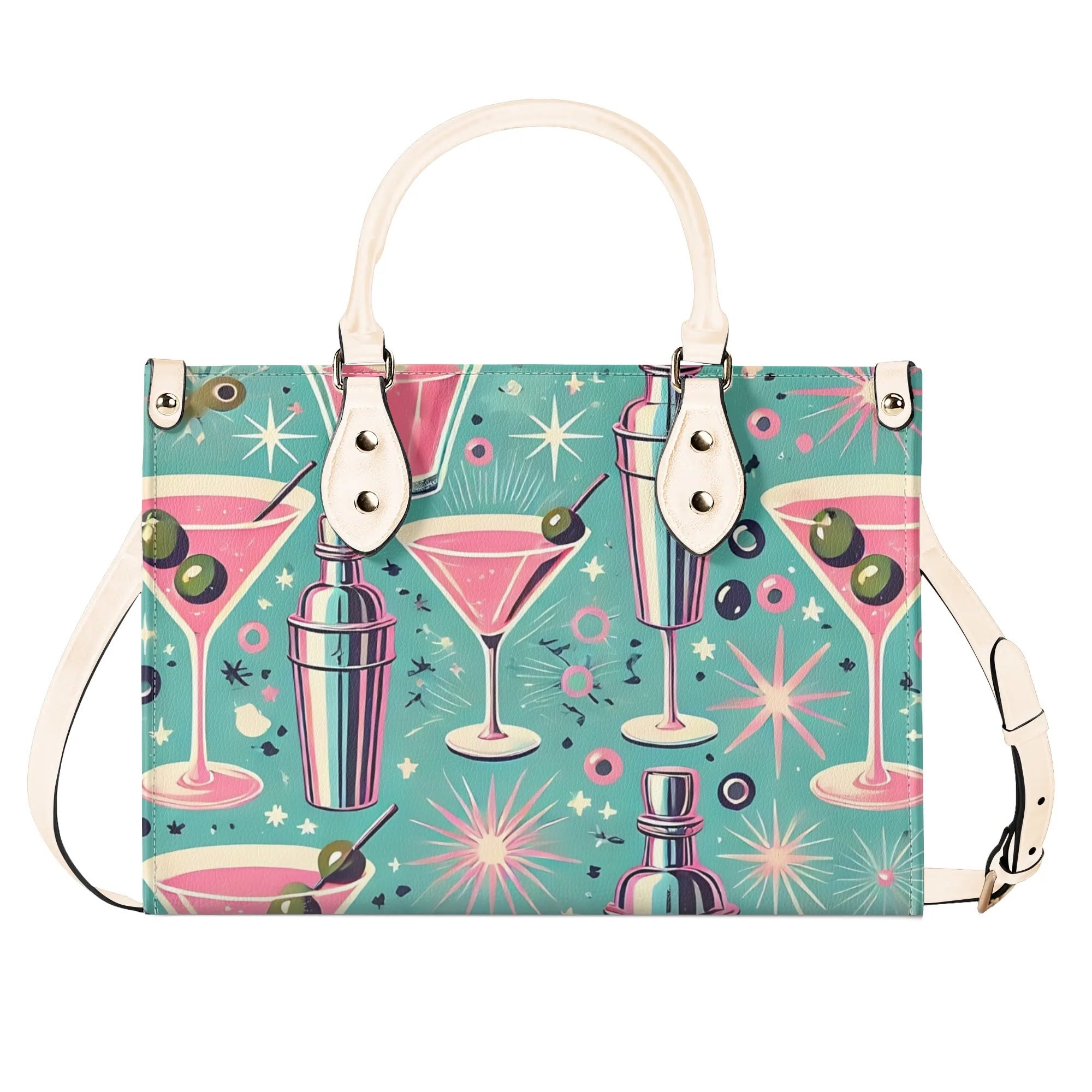 Mid Century Modern Atomic Cocktail Retro Gal Handbag, Kitschy Purse - Mid Century Modern Gal