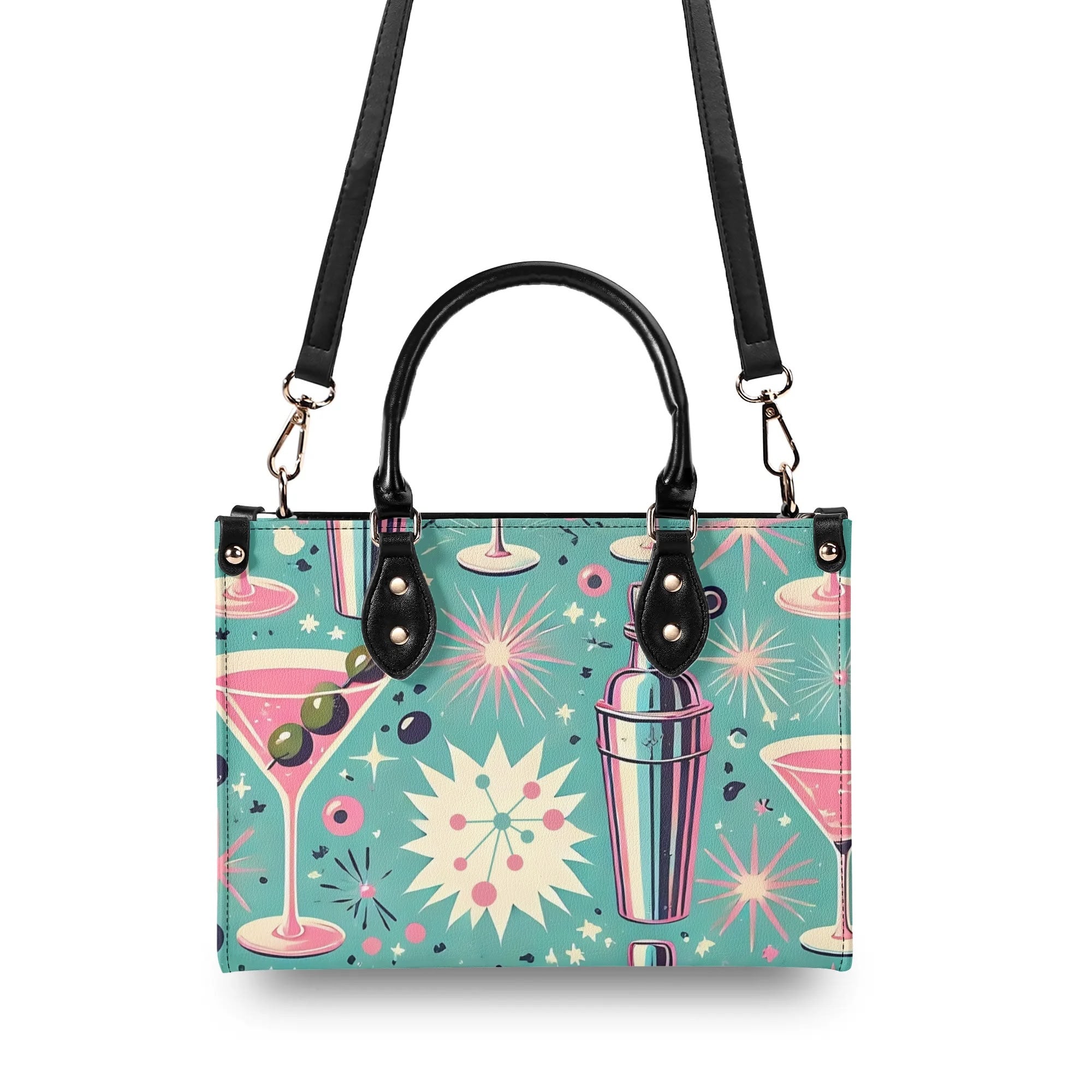 Mid Century Modern Atomic Cocktail Retro Gal Handbag, Kitschy Purse - Mid Century Modern Gal