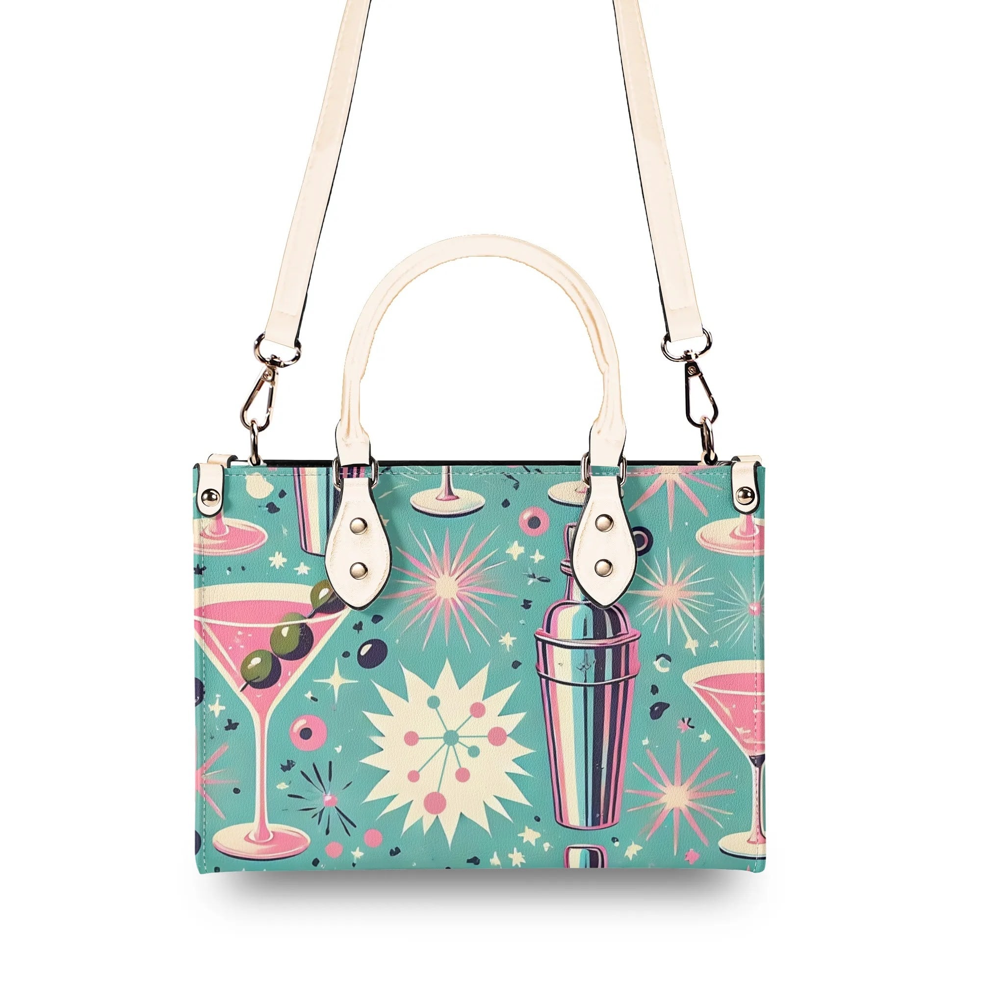 Mid Century Modern Atomic Cocktail Retro Gal Handbag, Kitschy Purse - Mid Century Modern Gal